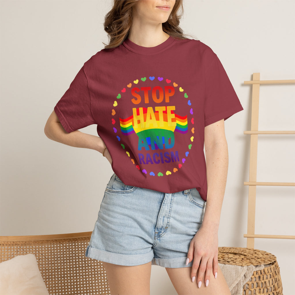 Stop Hate and Racism Rainbow T-Shirt