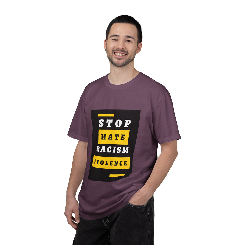 Stop Hate Racism Violence T-Shirt — Anti-Racism Message Tee