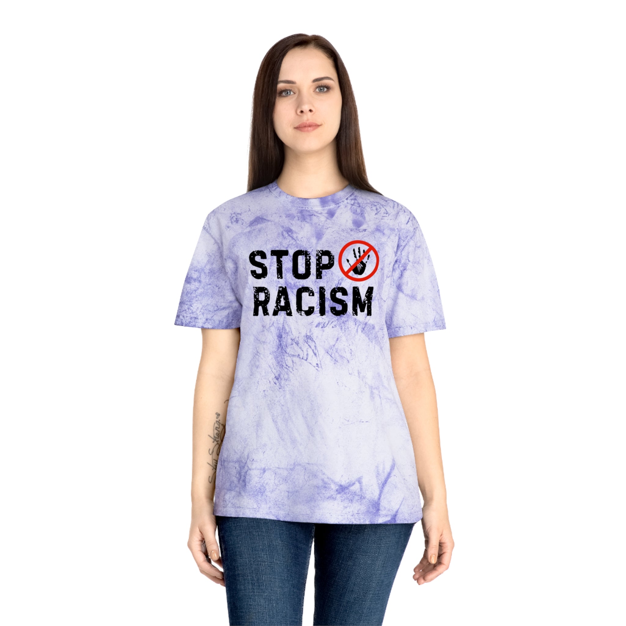 Stop Racism T-Shirt — Vintage Tie-Dye Protest Tee