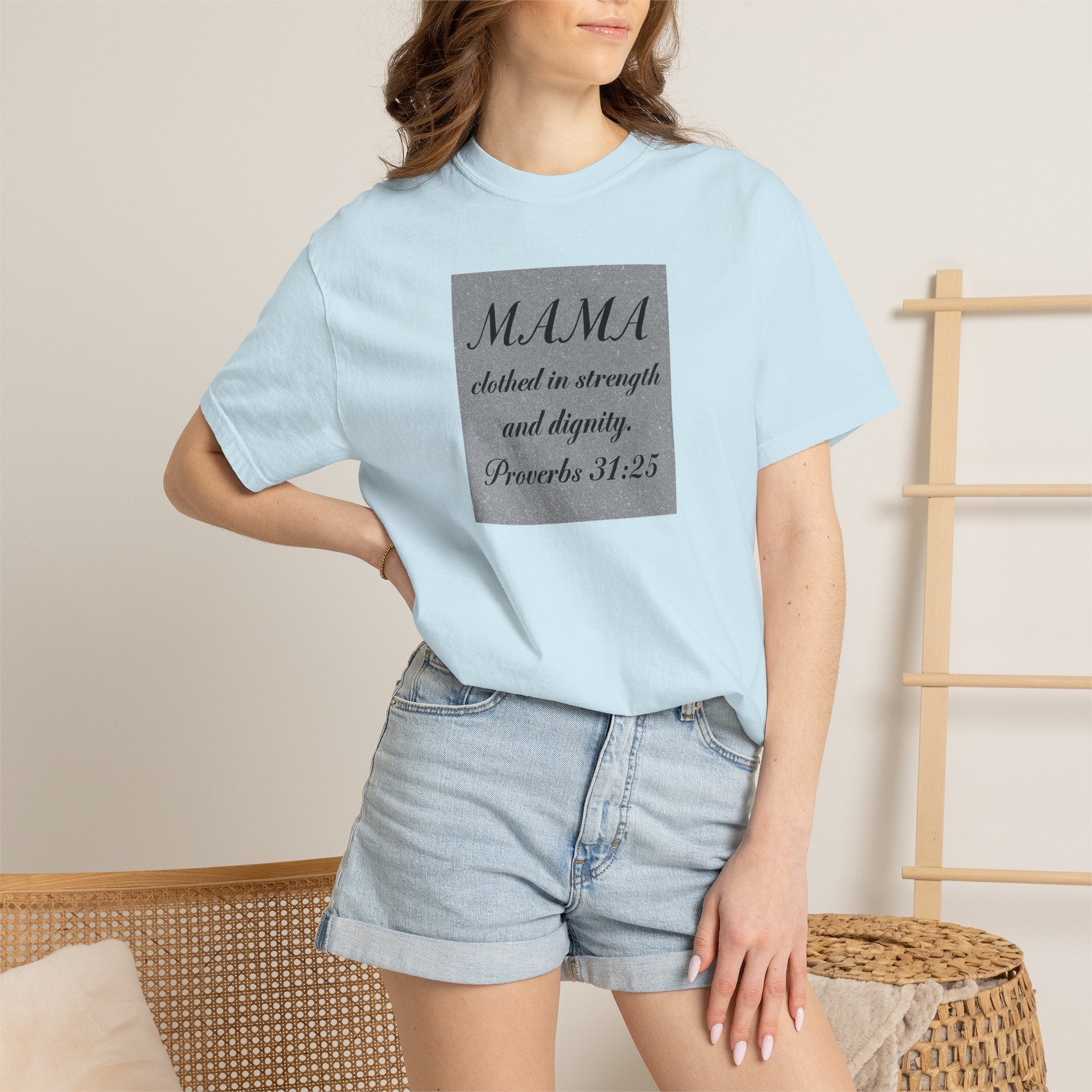Mama Proverbs 31:25 T-Shirt — 'Clothed in Strength and Dignity' Christian Mom Tee