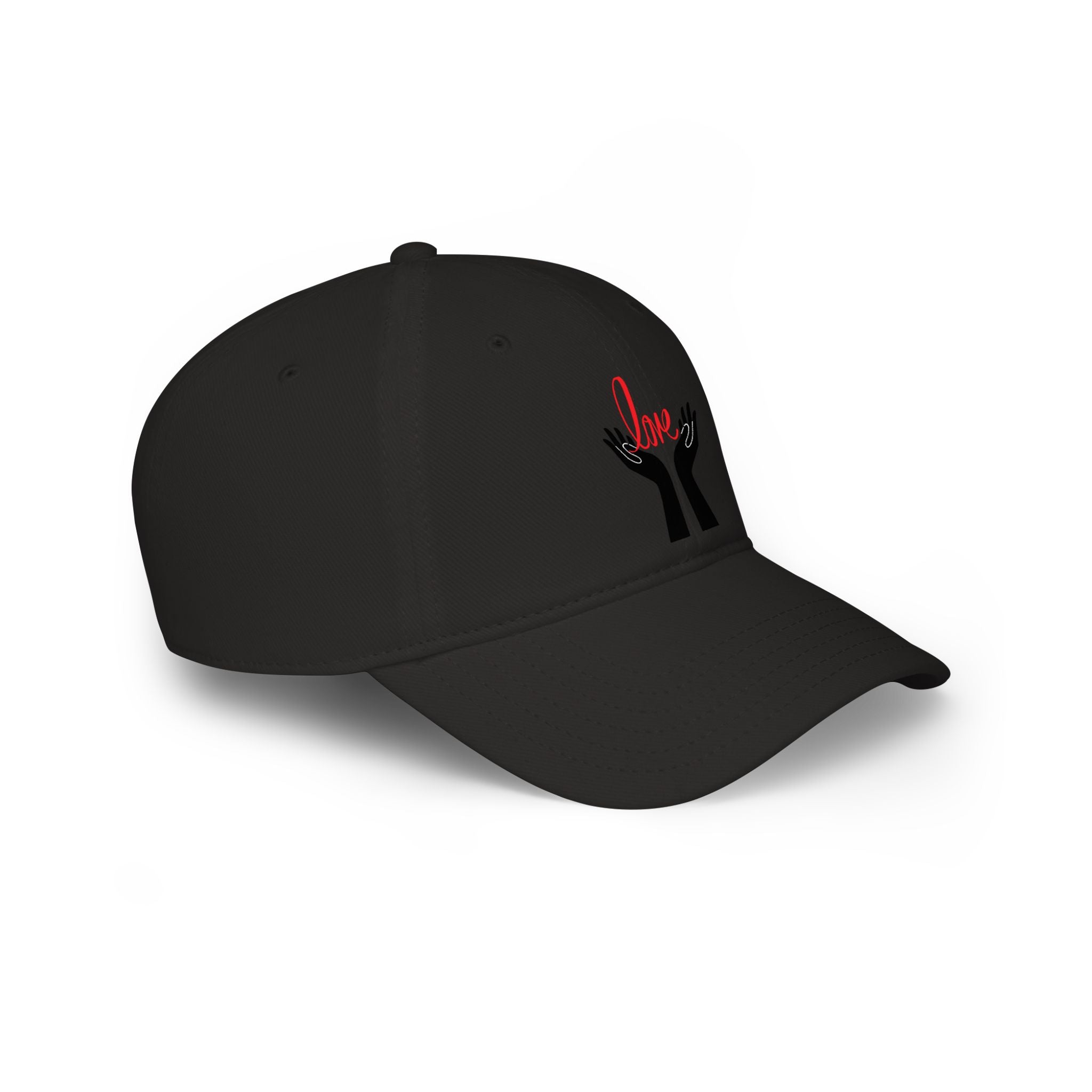 Prayer Hands Baseball Cap — Minimal Black Hands Embroidered Low Profile Hat