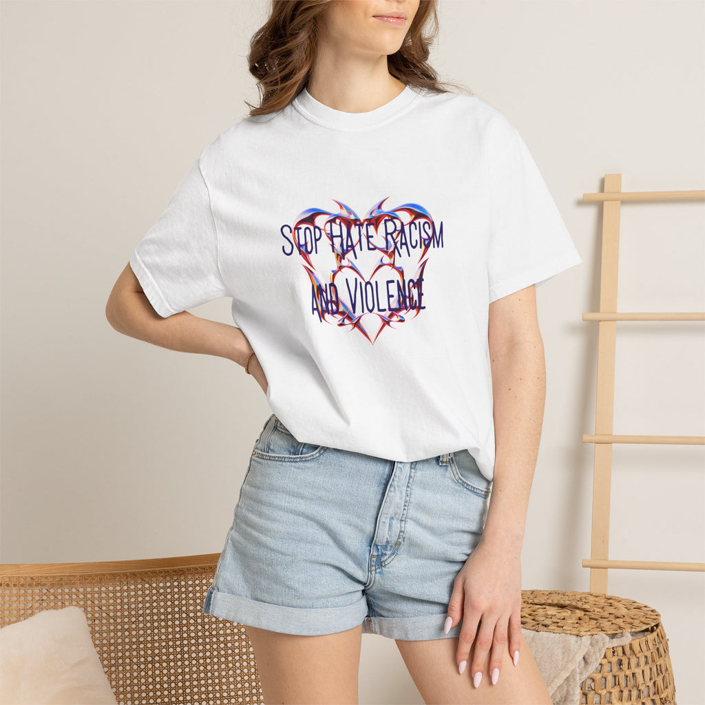 Stop the Racism and Violence Heart T-Shirt