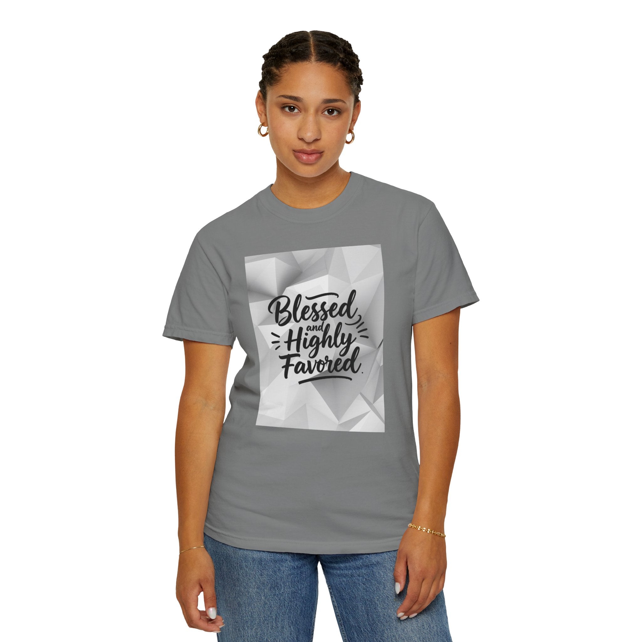 Blessed and Highly Favored T-Shirt — Faith Inspirational Graphic Tee