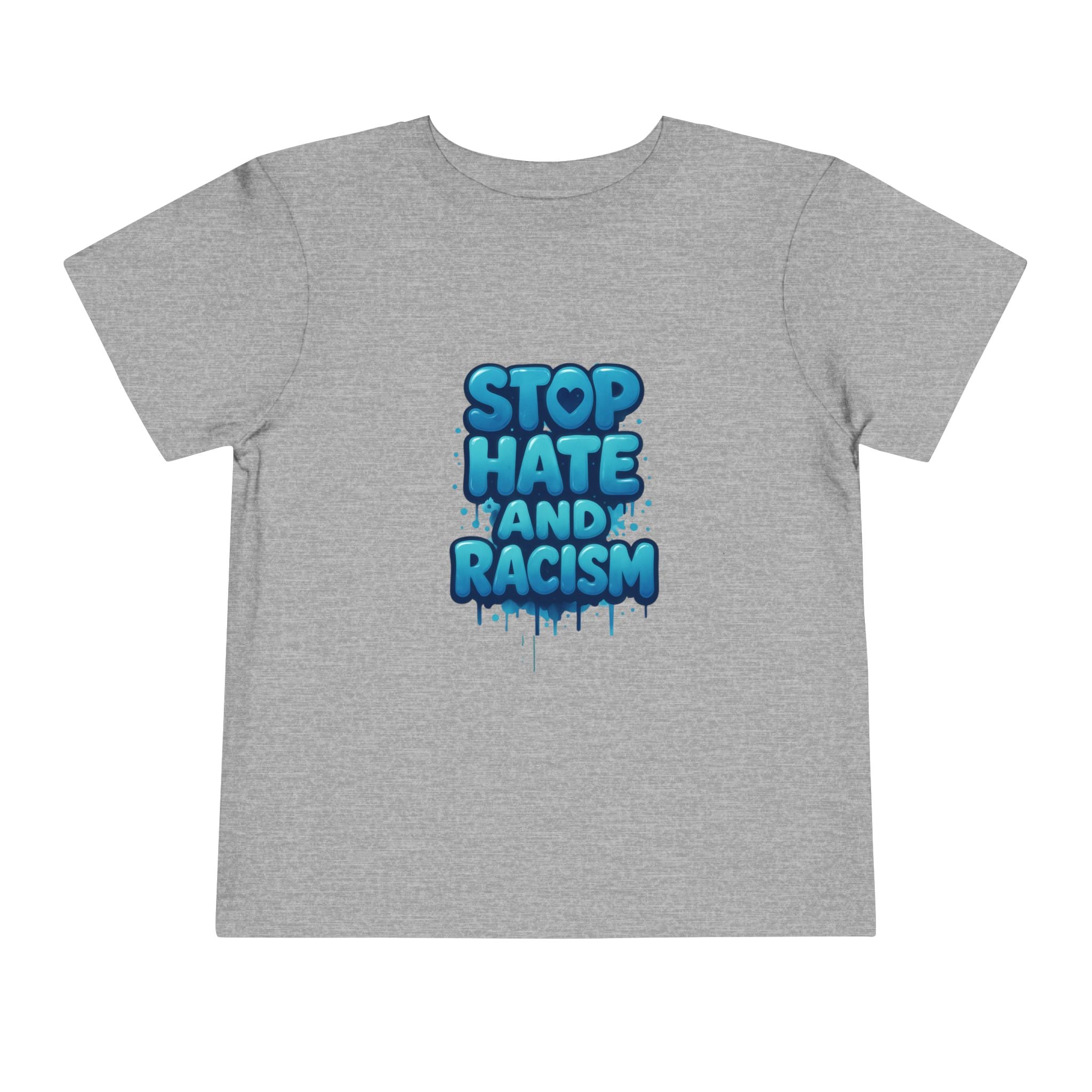 Stop Hate and Racism Toddler Tee — Blue Graffiti Anti-Racism Shirt