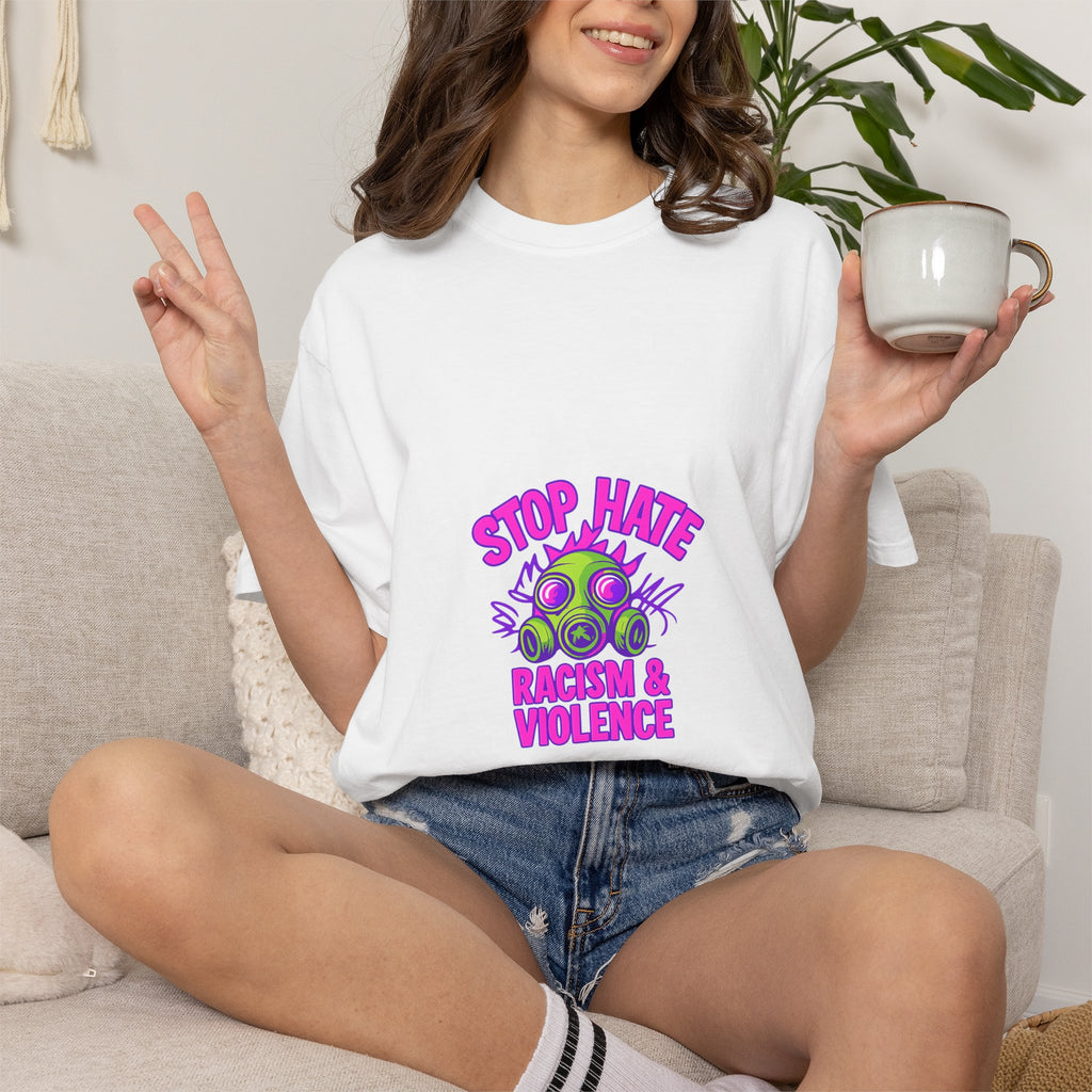 Stop Hate Racing & Violence T-Shirt — Anti-Hate Graphic Tee