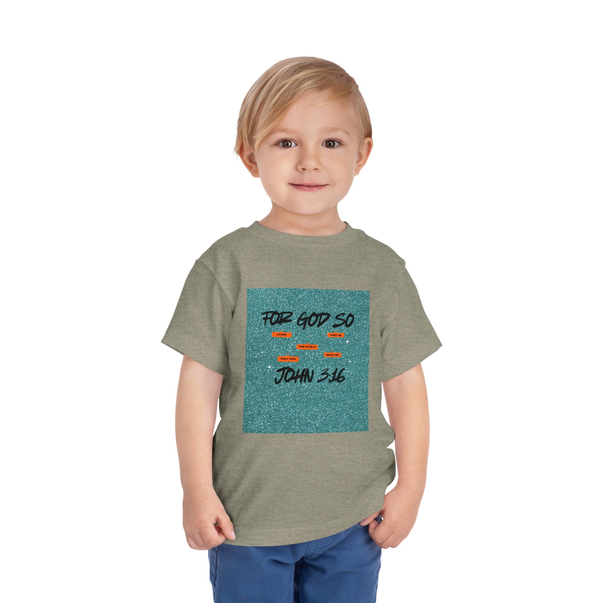 Toddler Tee — "For God So" John 3:16 Christian Kids Shirt