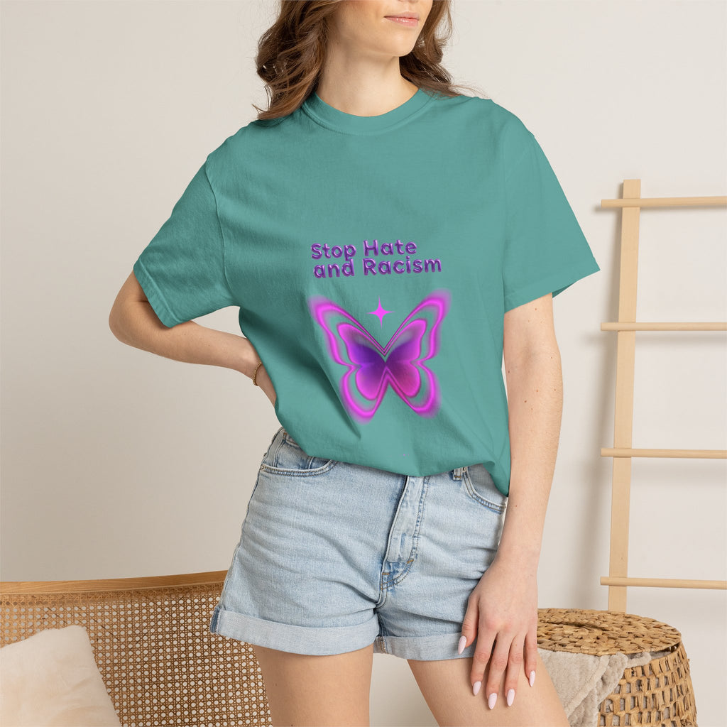 Stop Hate and Racism Butterfly T-Shirt