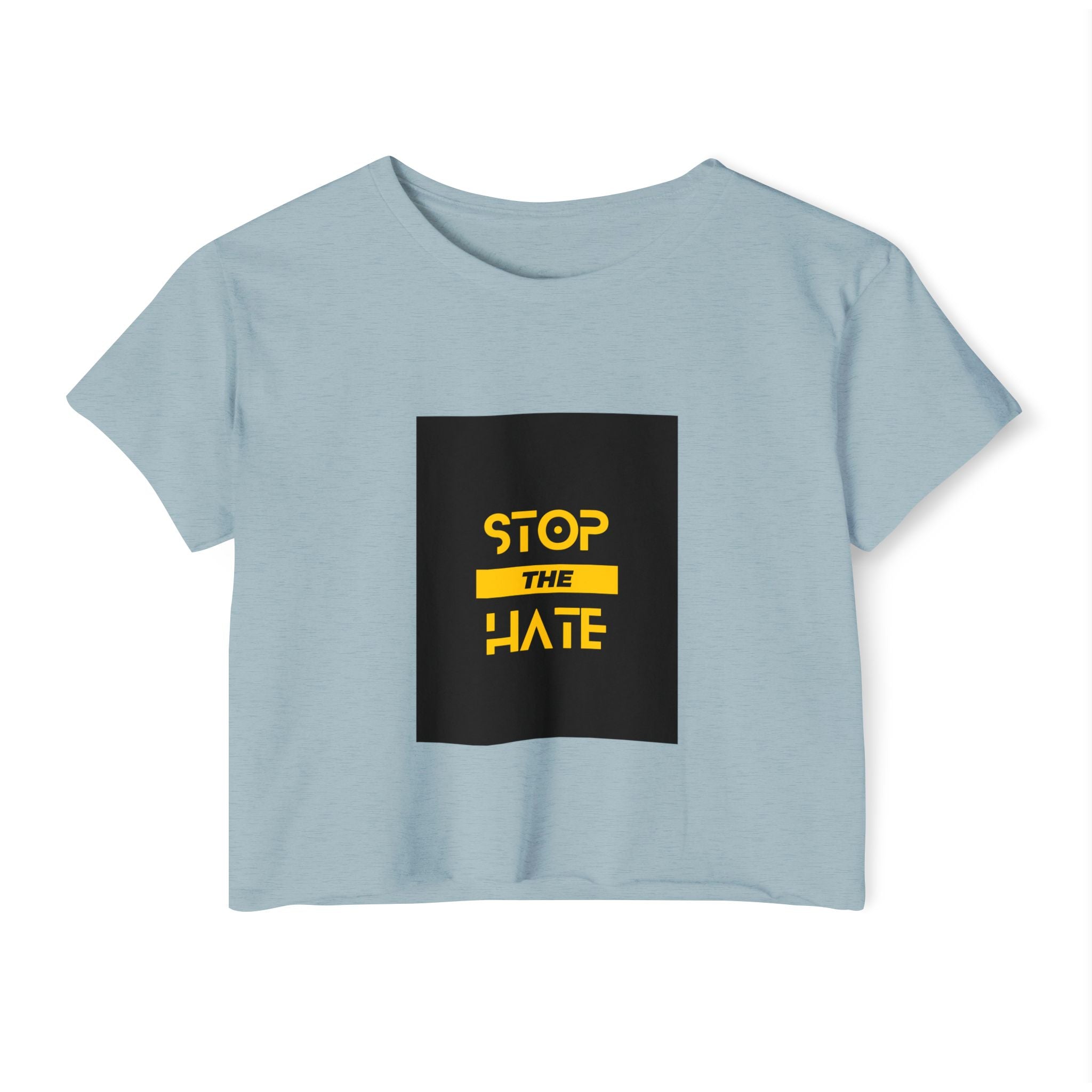 Stop the Hate Crop Top — Women's Festival Anti-Hate Graphic Tee