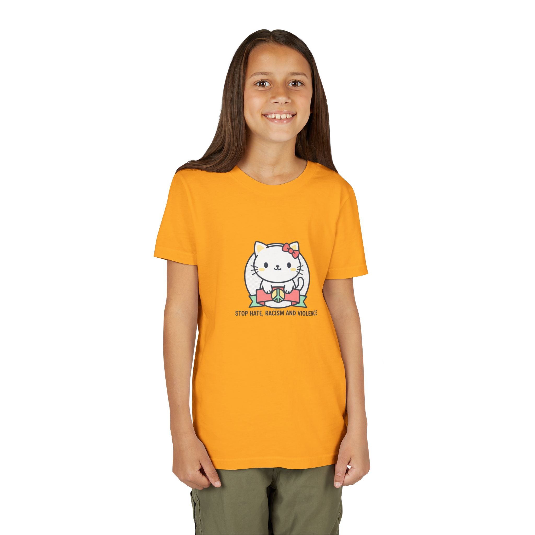 Youth Tee — HELLO KITTY STOP HATE RACISM VIOLENCE