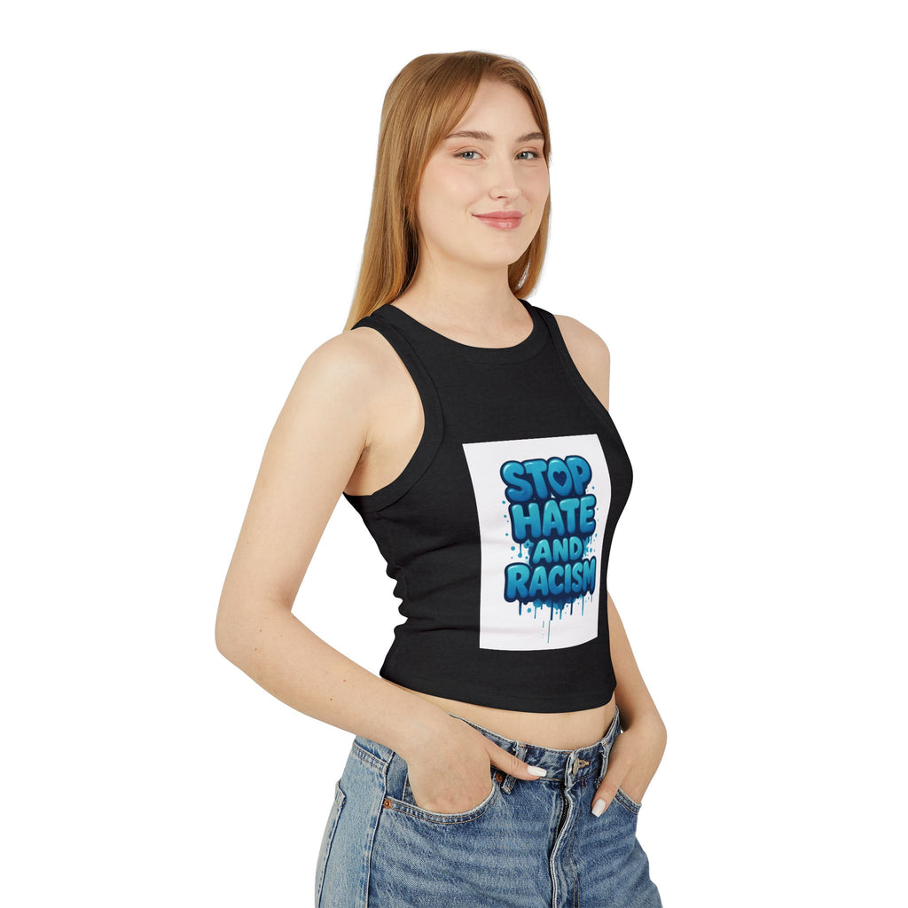 Stop Hate And Racism Racer Tank Top