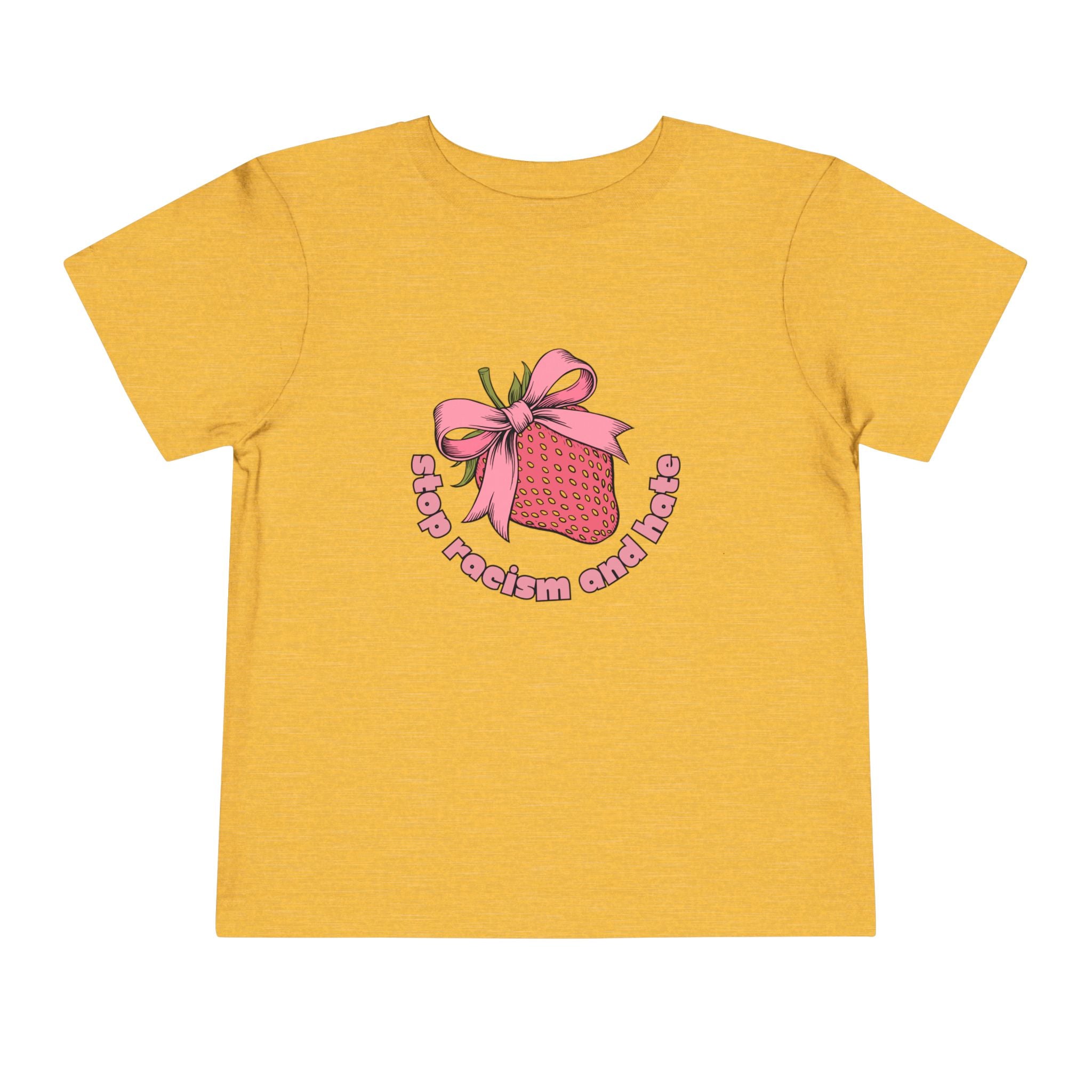 Toddler Tee — Pink Gift Strawberry Graphic "Stop Rockin and Rollin"
