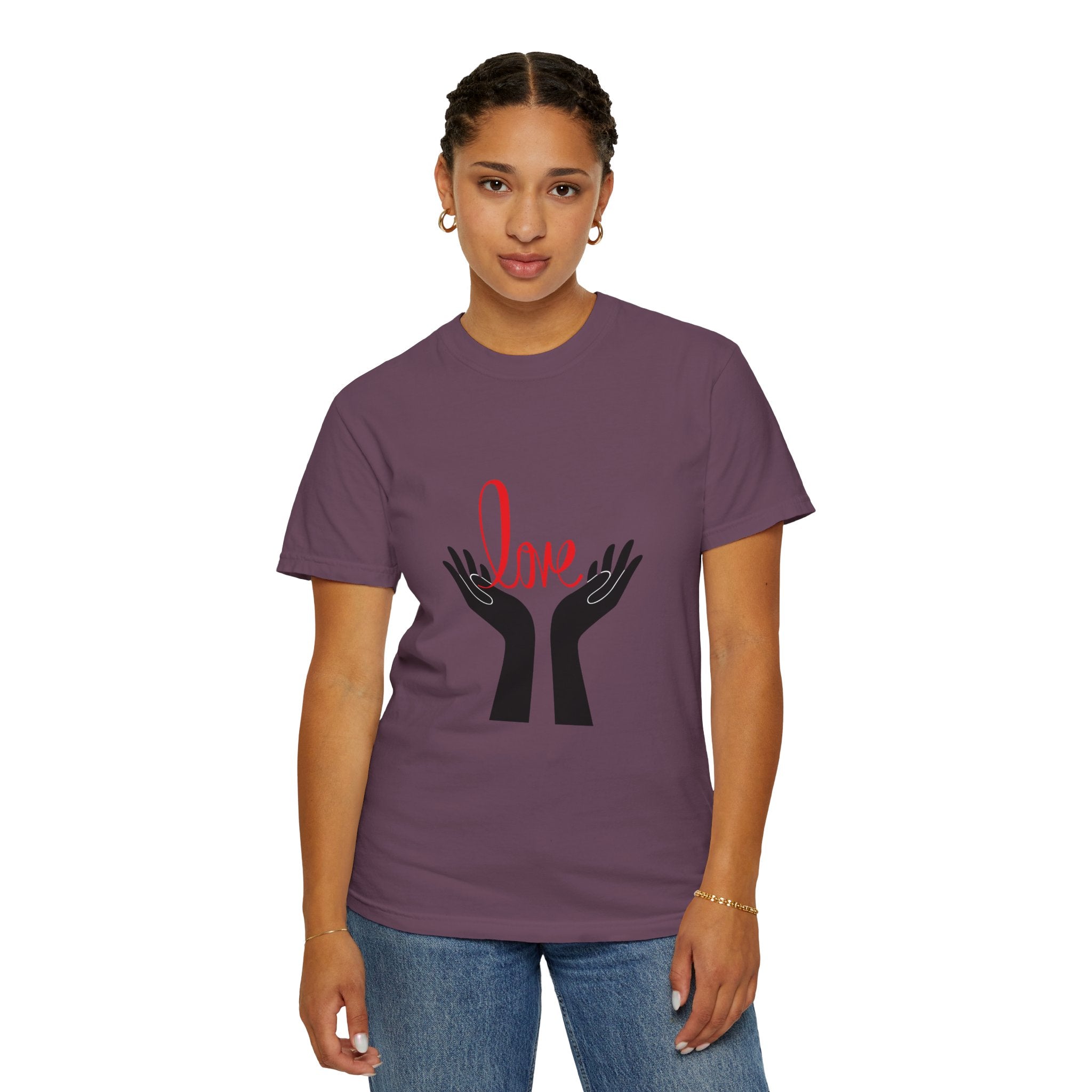 Love Hands T-Shirt — Minimalist Heart Hands Graphic Tee