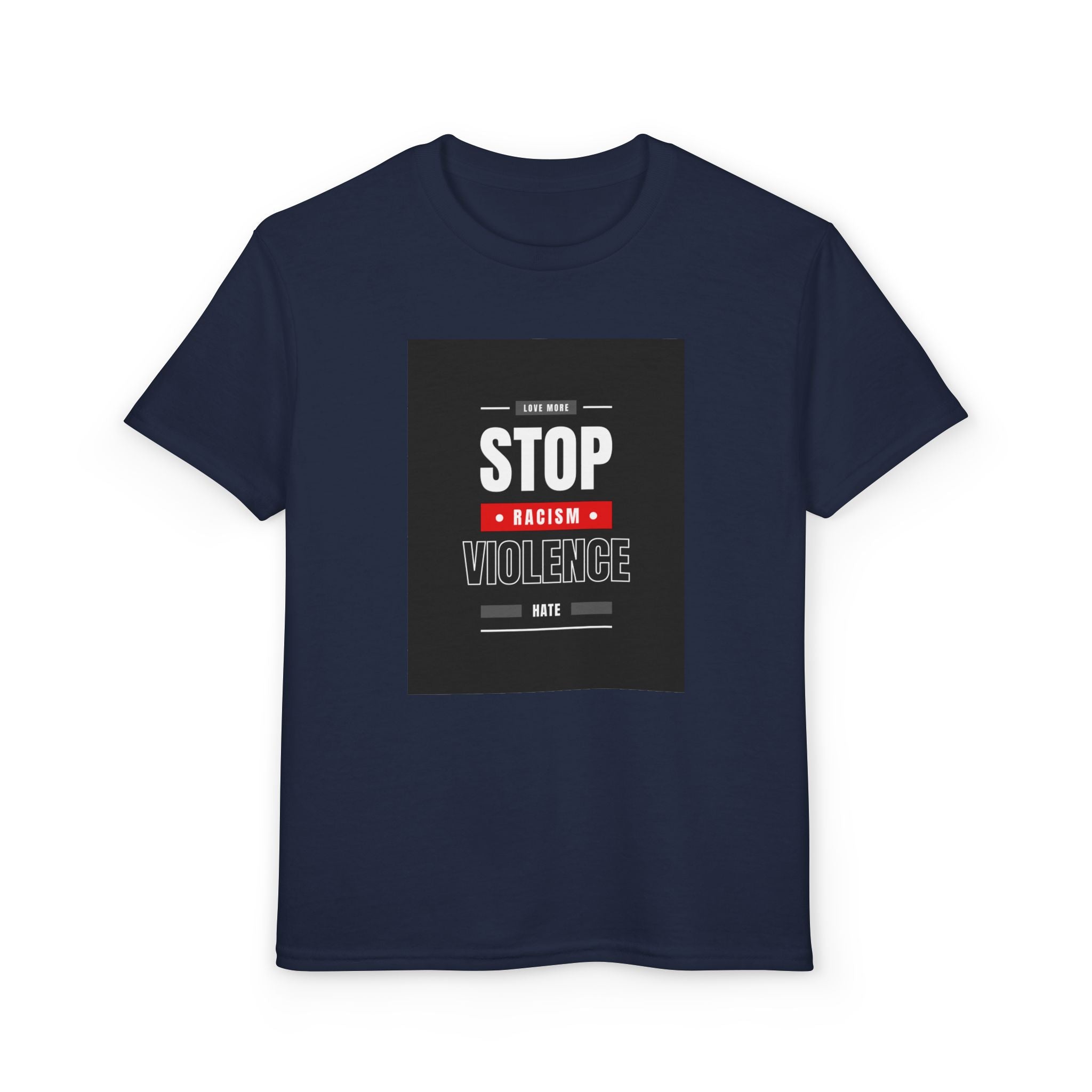 Youth T-Shirt — "Stop Racism Stop Violence" Graphic Tee