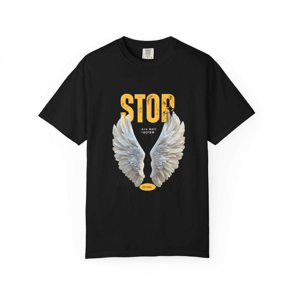 Angel Wings "STOP" Graphic T‑Shirt