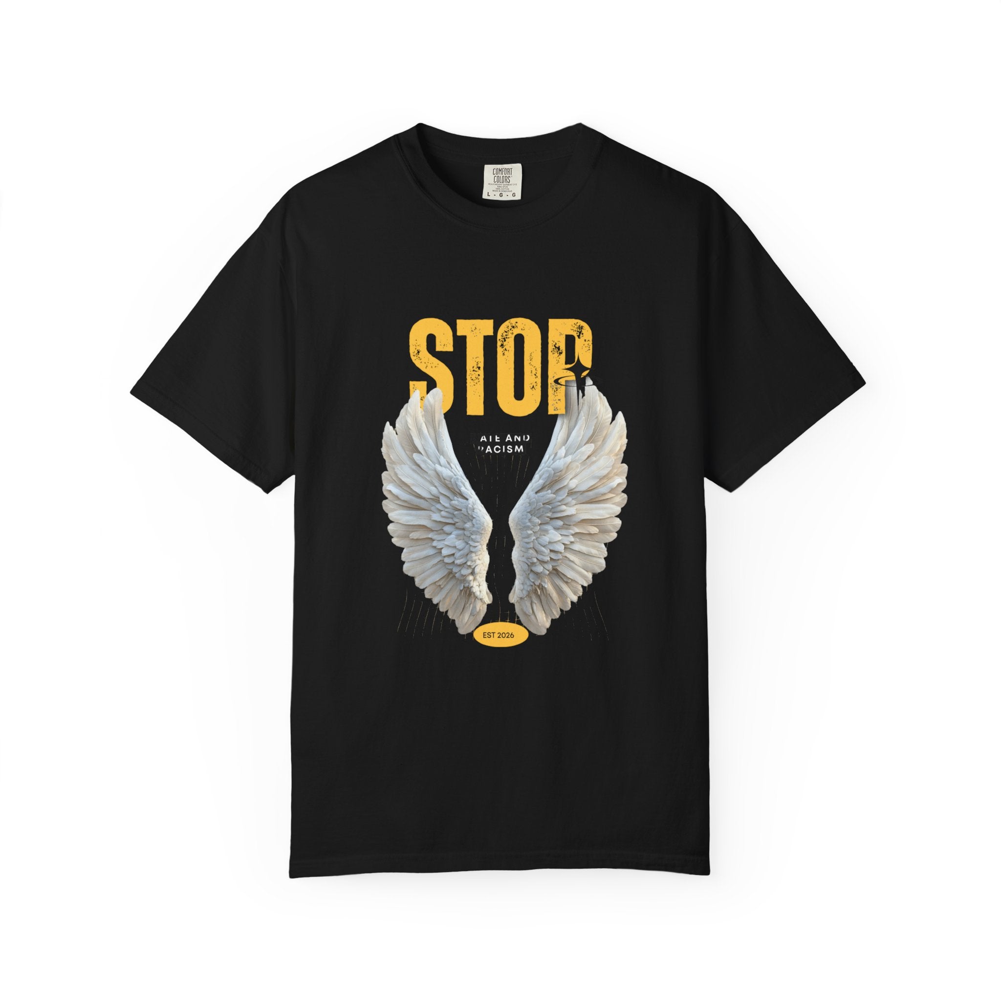 Angel Wings "STOP" Graphic T‑Shirt