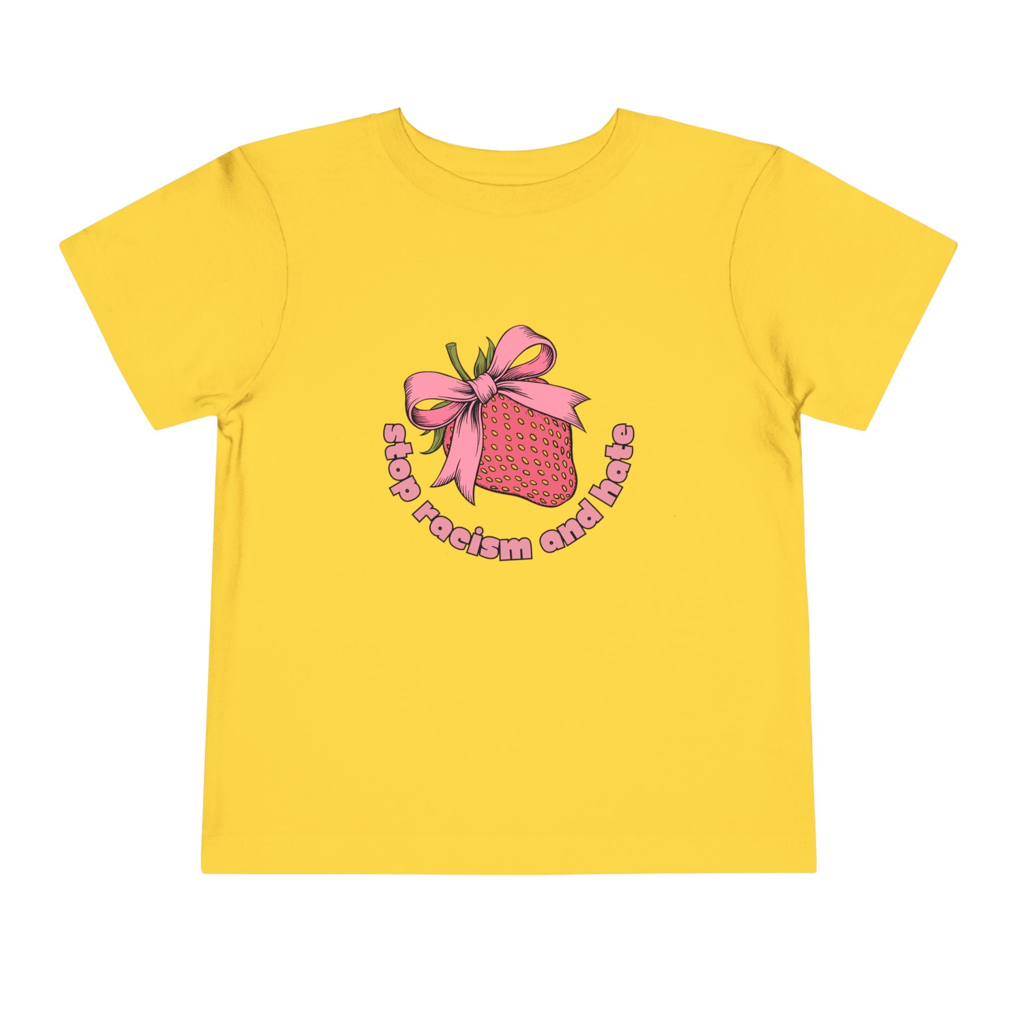 Toddler Tee — Pink Gift Strawberry Graphic "Stop Rockin and Rollin"