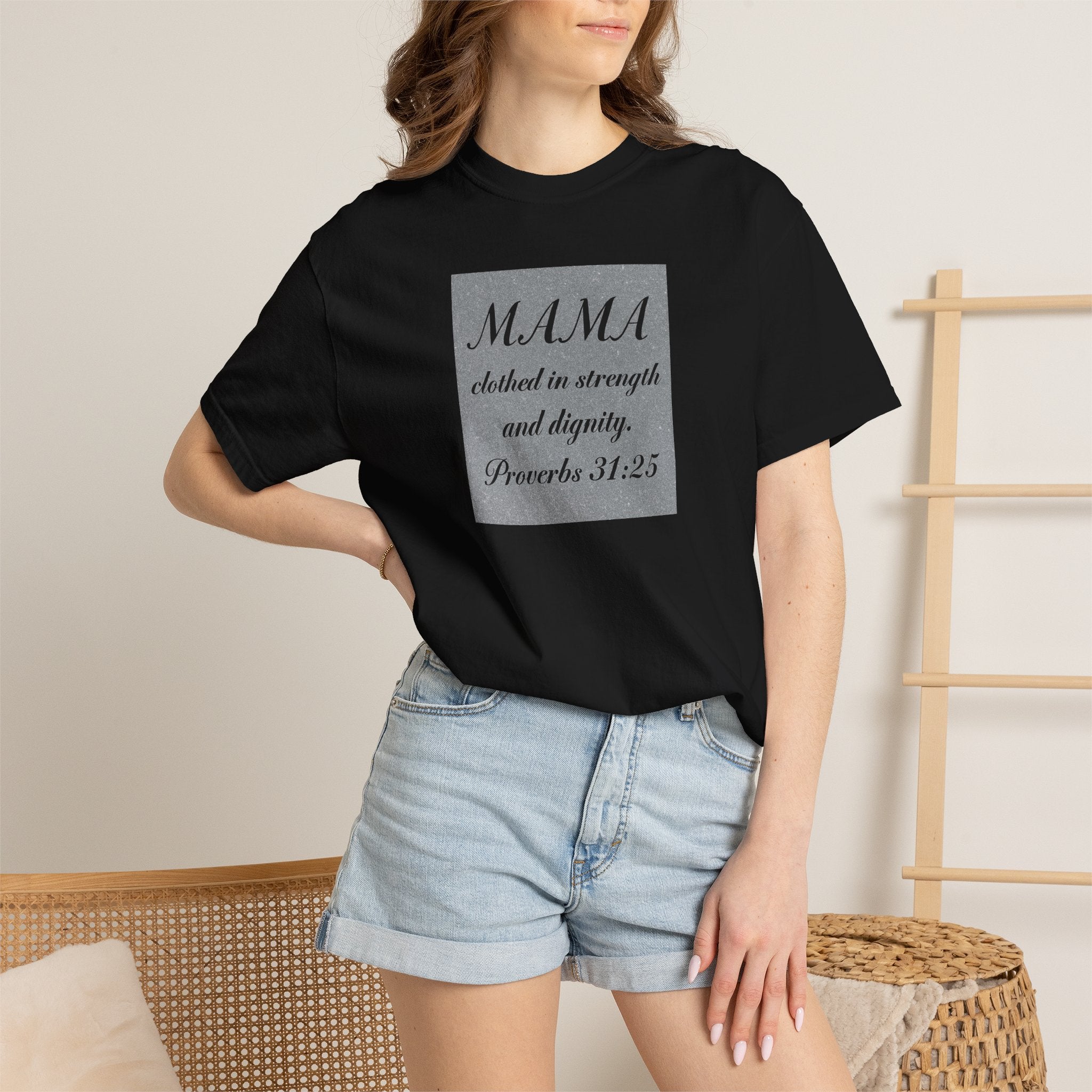 Mama Proverbs 31:25 T-Shirt — 'Clothed in Strength and Dignity' Christian Mom Tee