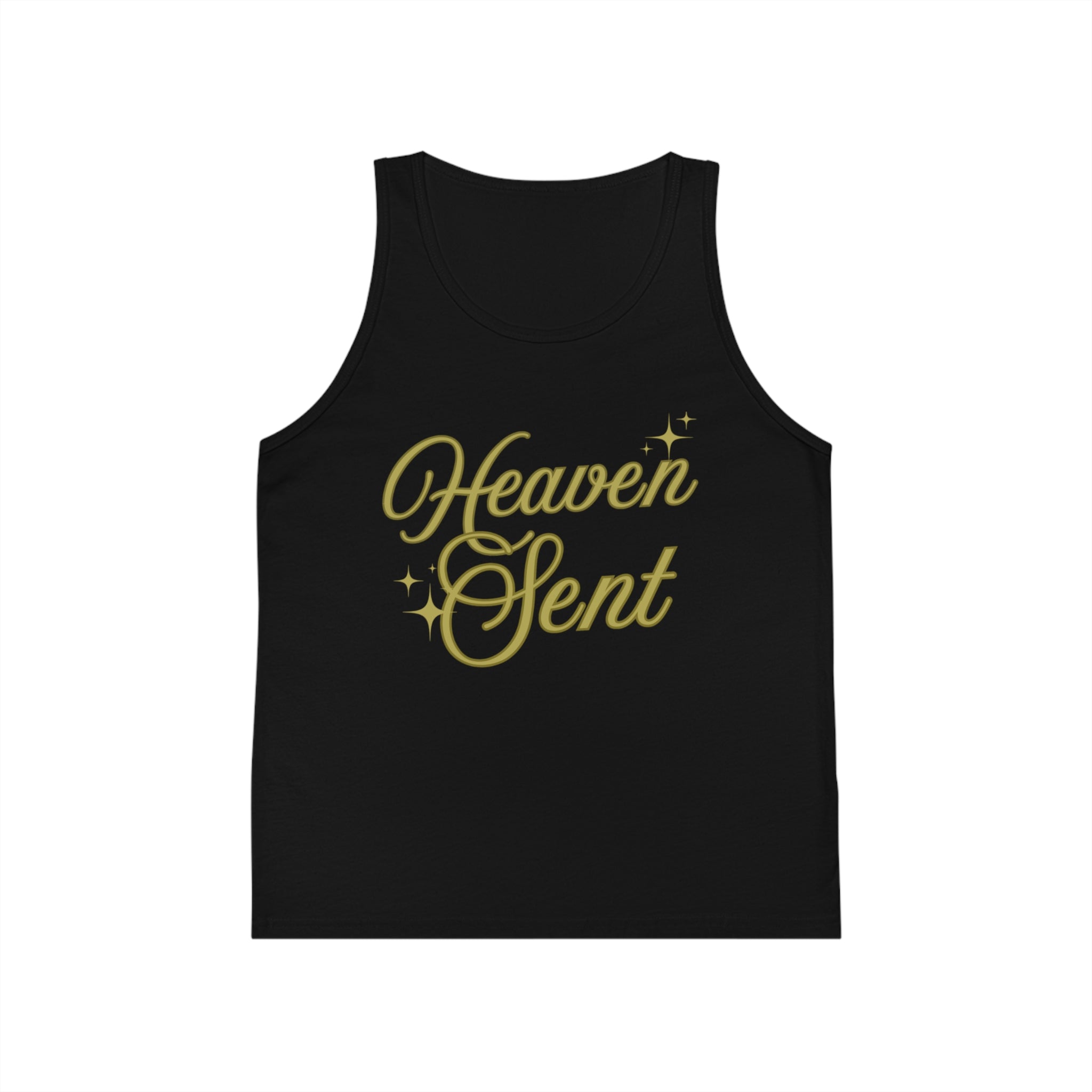 Kid Tank Top - "Heaven Sent" Gold Script Kids Jersey Tank