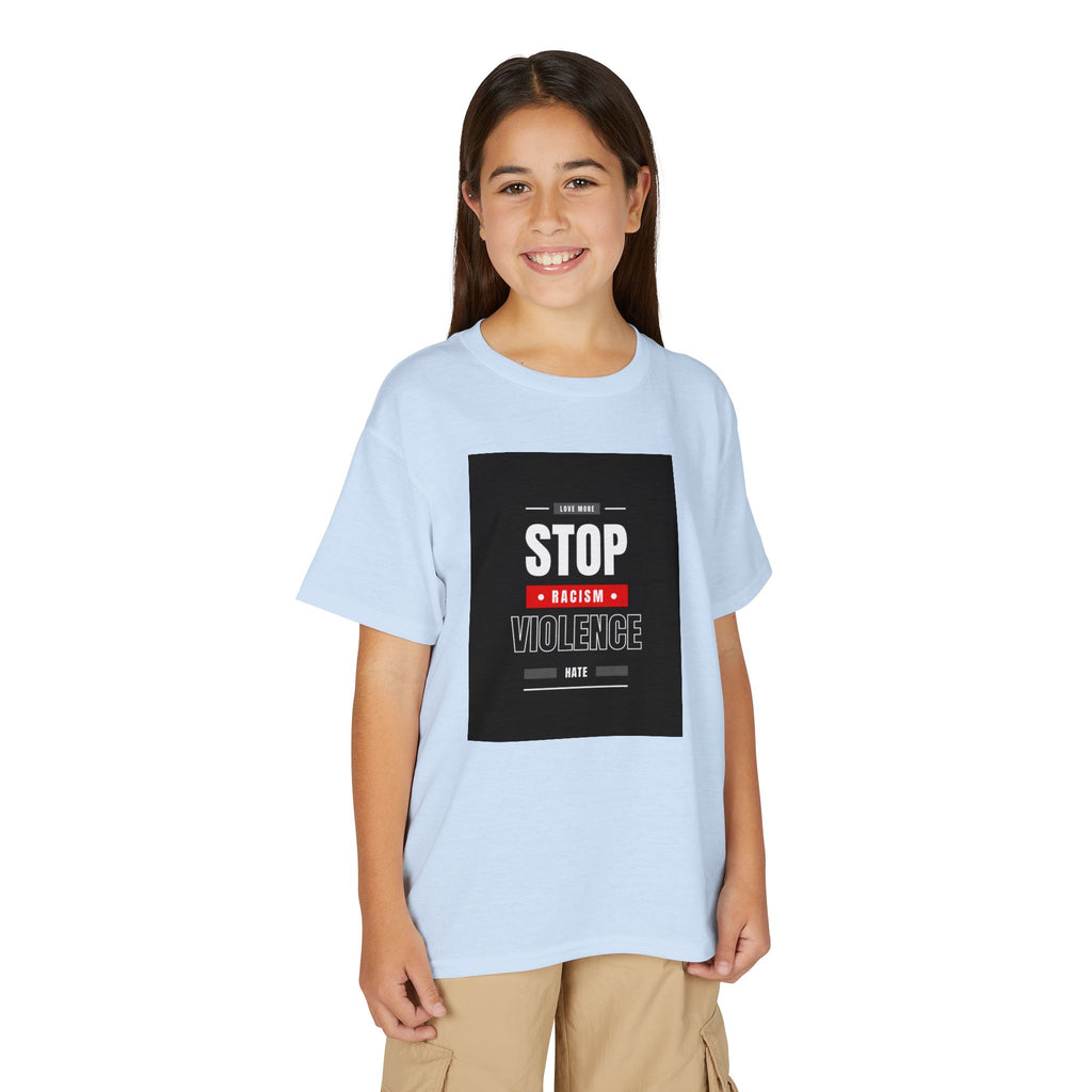 Youth T-Shirt — "Stop Racism Stop Violence" Graphic Tee