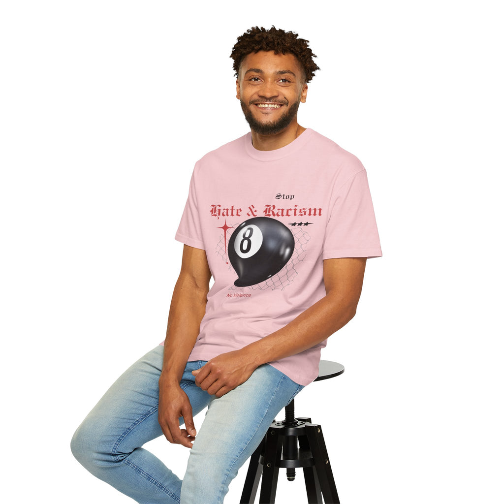 Anti-Racism 8-Ball T-Shirt — Stop Hate & Racism Graphic Tee