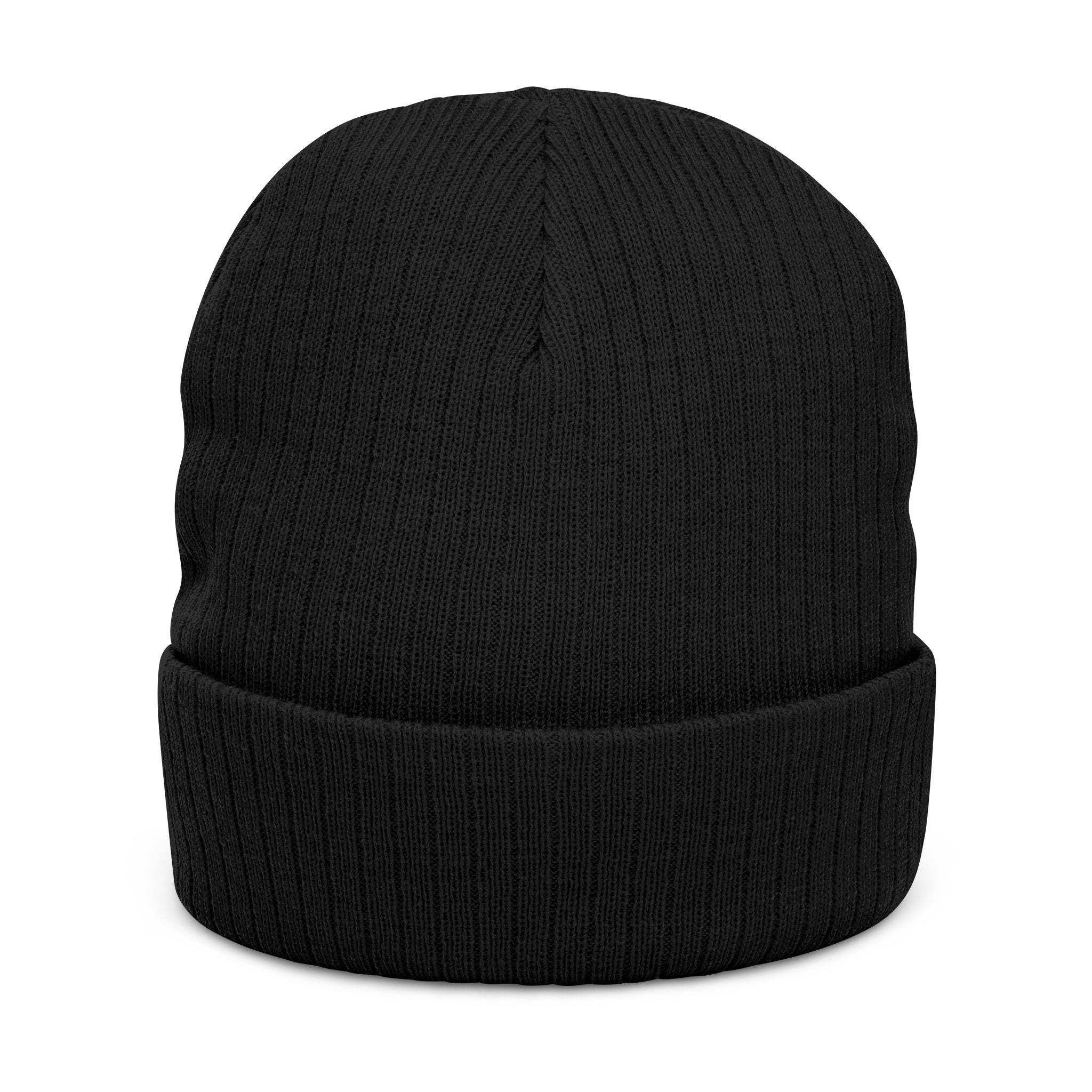 Embroidered "POWR JESUS" Ribbed Beanie — Cozy Christian Knit Hat