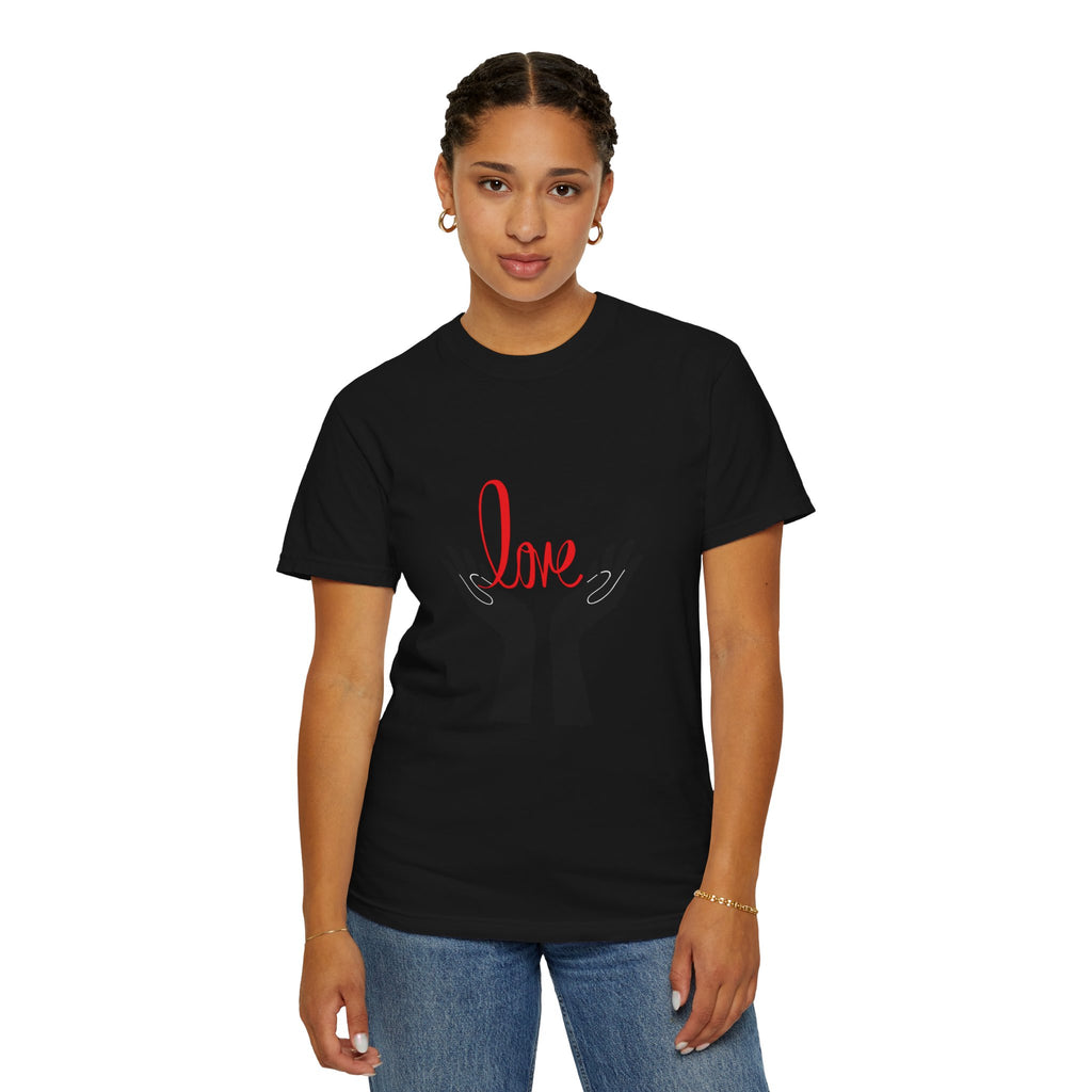 Love Hands T-Shirt — Minimalist Heart Hands Graphic Tee