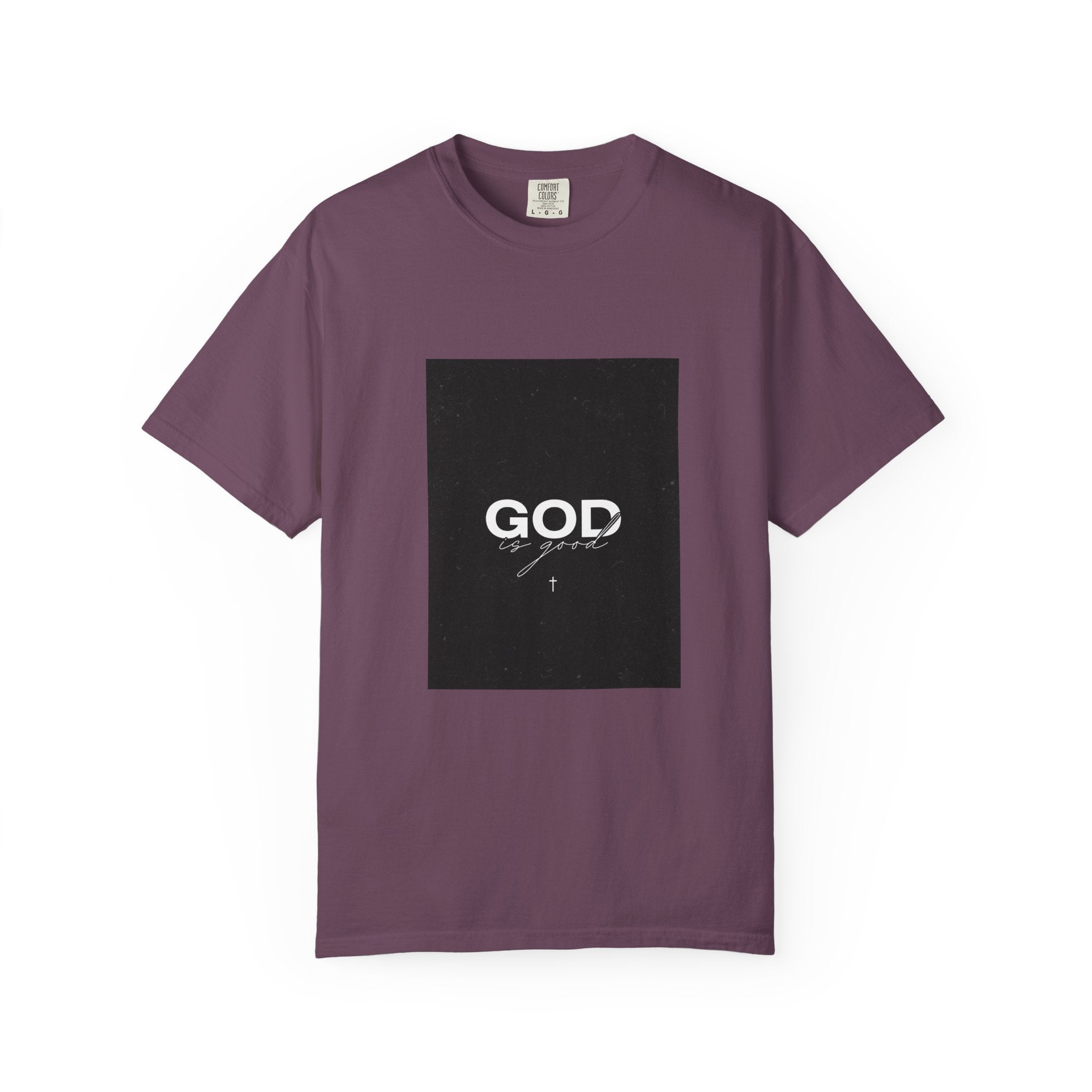 God Typography T-Shirt — Minimal Black Square Graphic Tee
