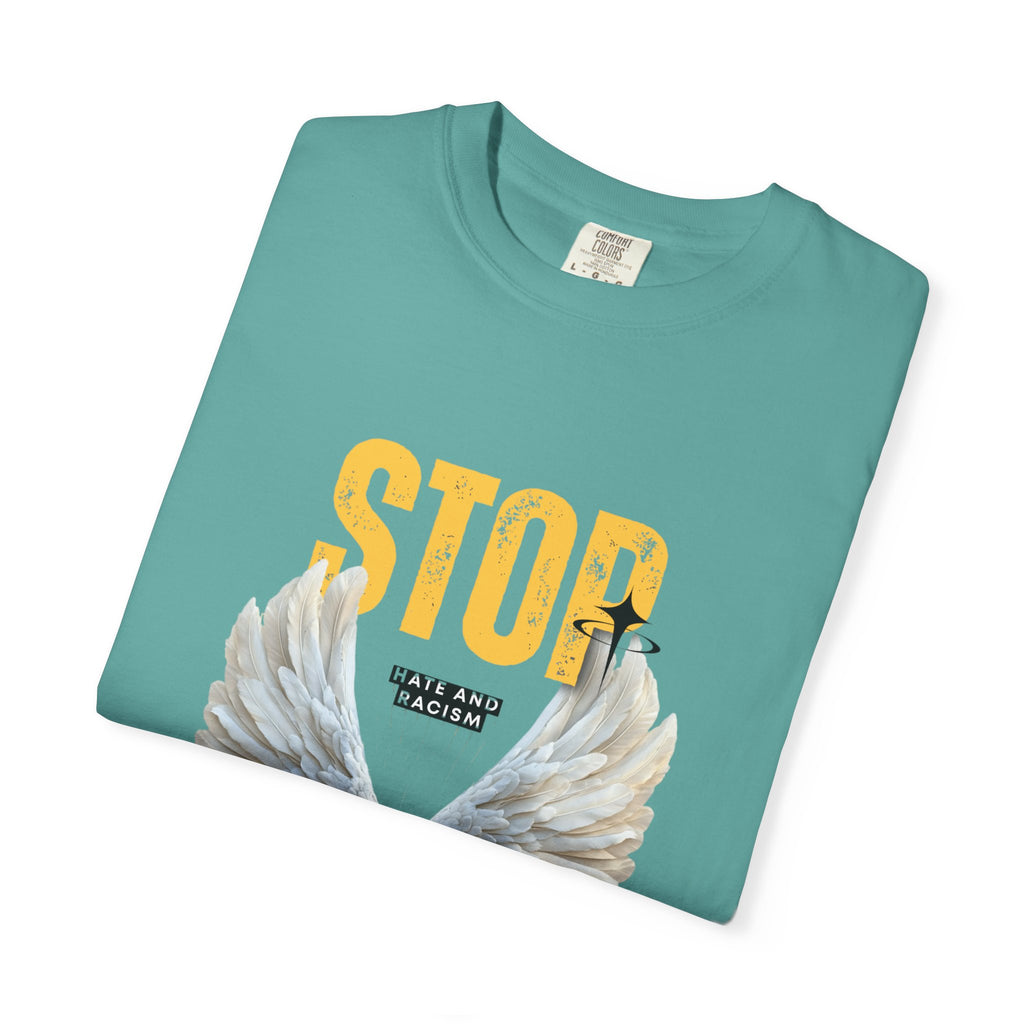 Angel Wings "STOP" Graphic T‑Shirt