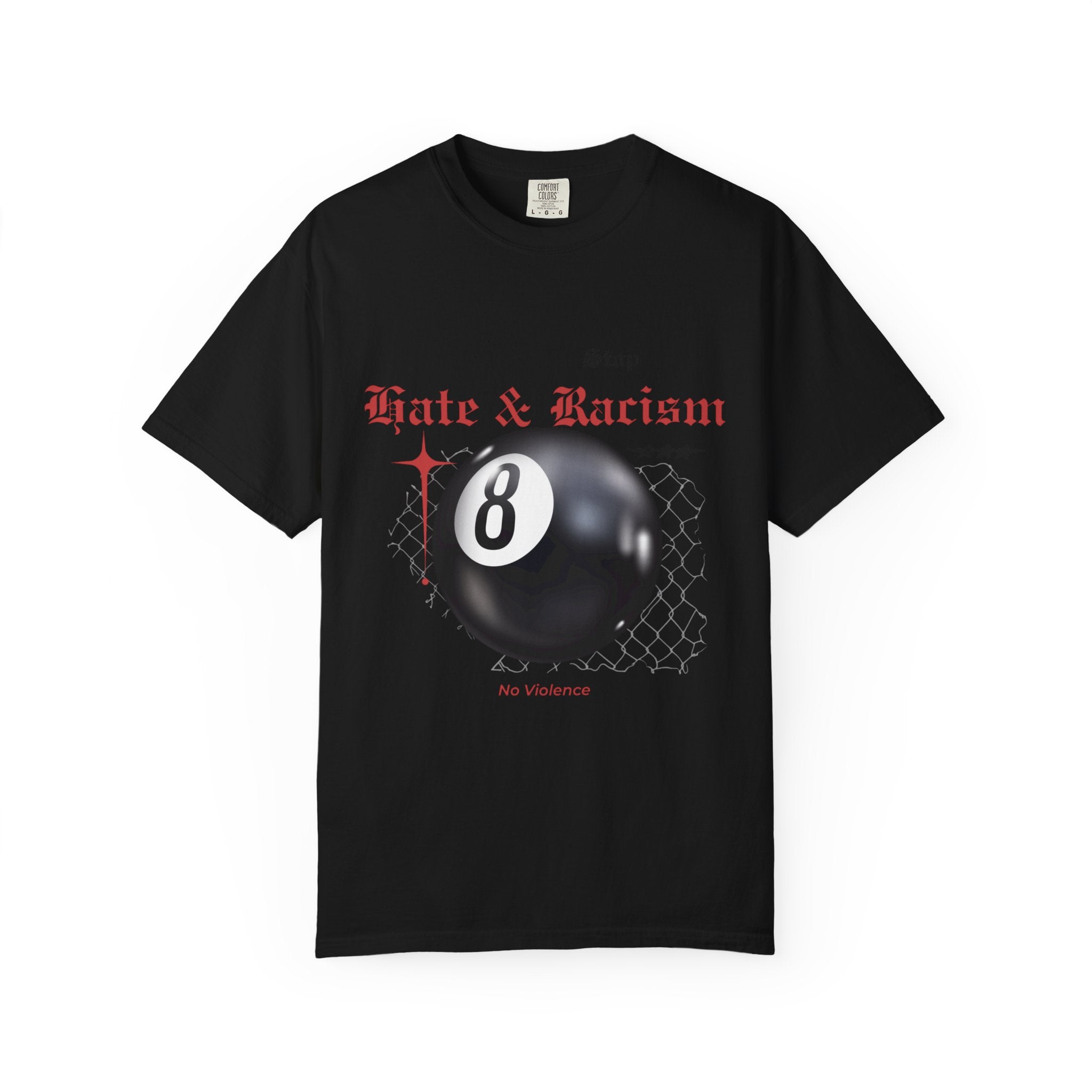 Anti-Racism 8-Ball T-Shirt — Stop Hate & Racism Graphic Tee