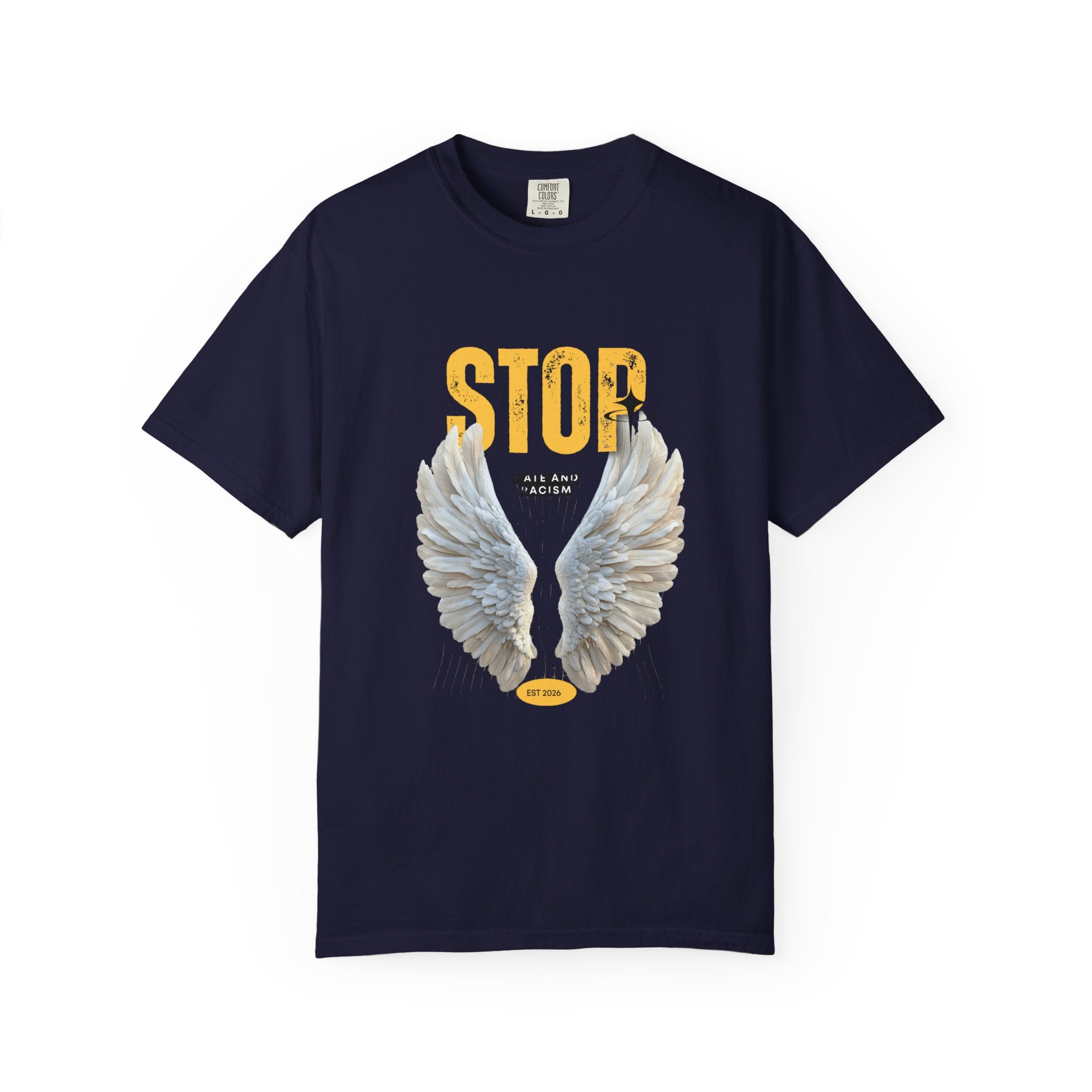 Angel Wings "STOP" Graphic T‑Shirt