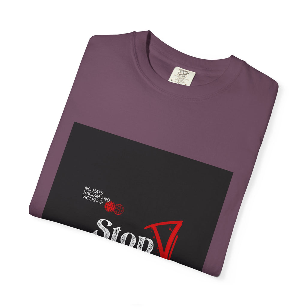 Stop Hate T-Shirt — Anti-Hate Protest Tee with Megaphone Graphic