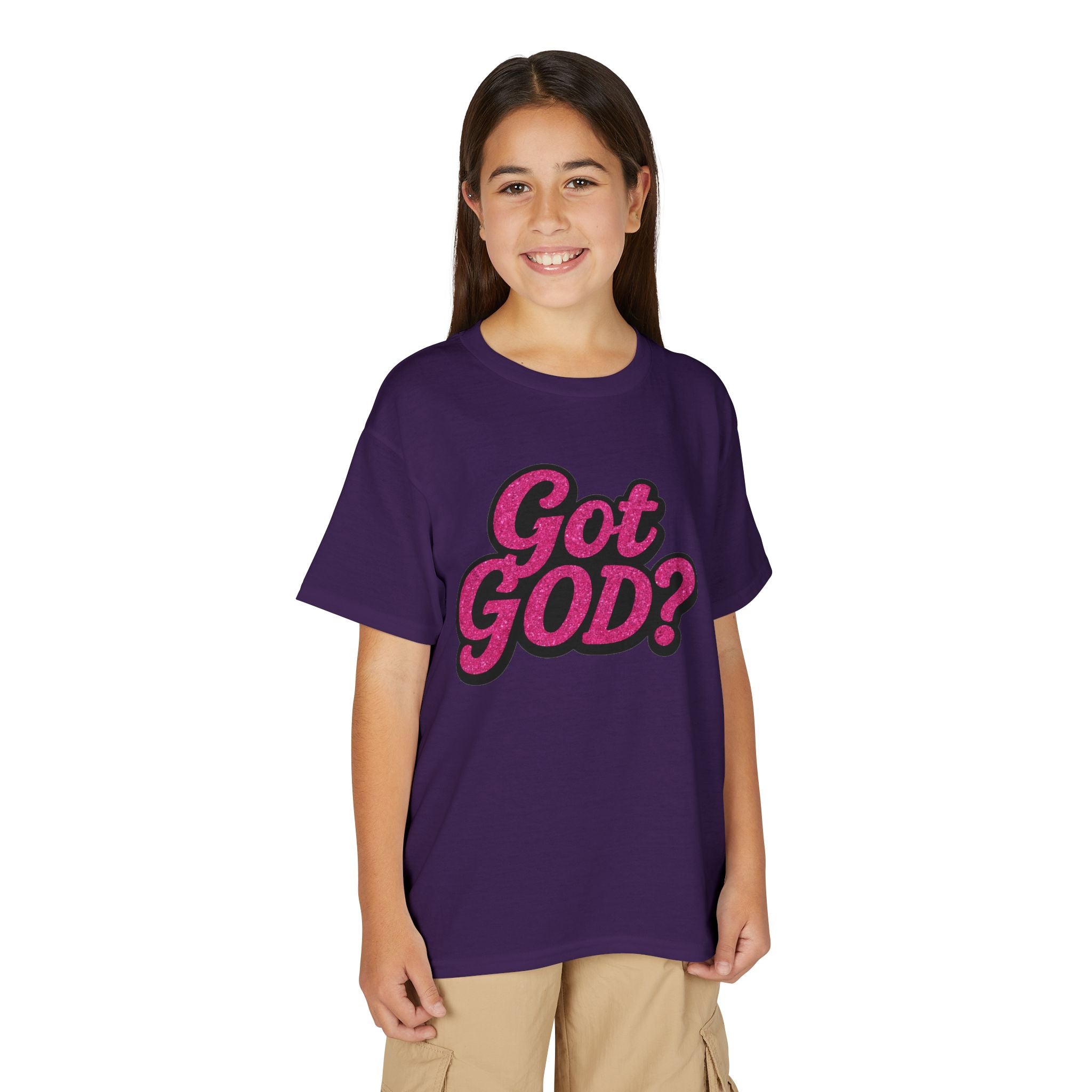 Youth T-Shirt — "Got GOD?" Pink Retro Faith Graphic