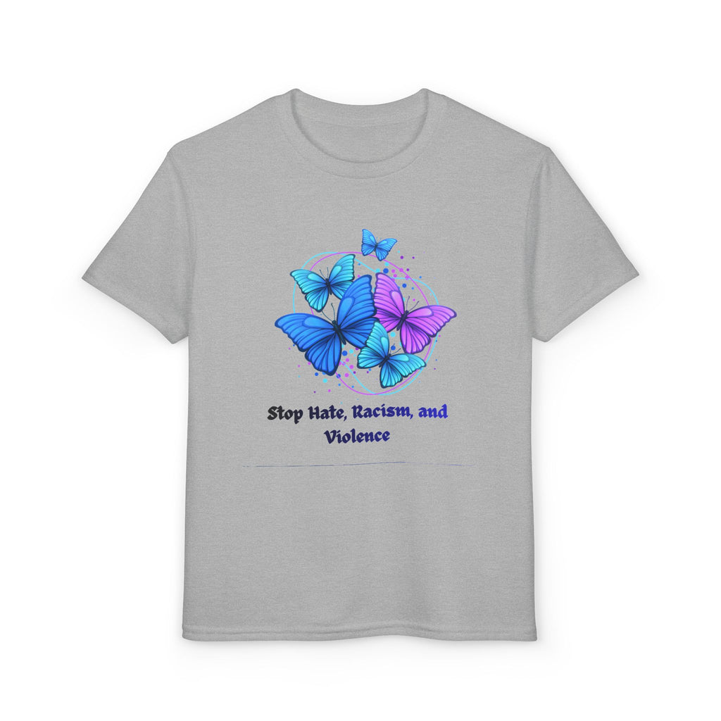 Youth Butterfly Awareness T-Shirt — "Stop Hate, Harassment, and Violence"