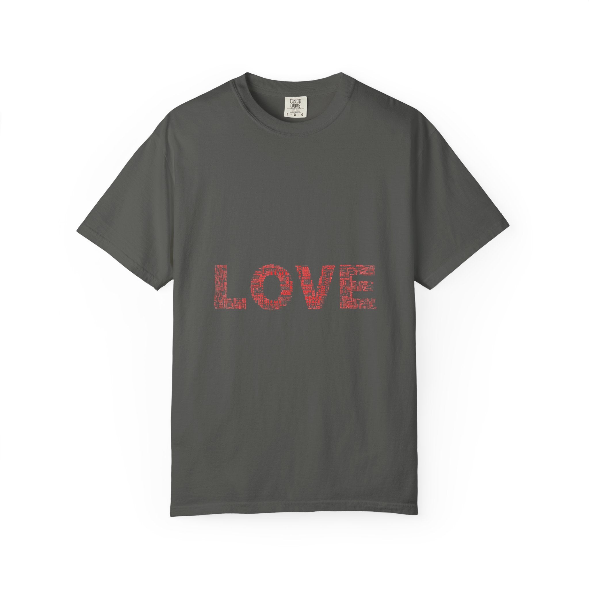 LOVE Graphic T-Shirt — Pink Floral Text Tee for Valentine’s Day & Everyday
