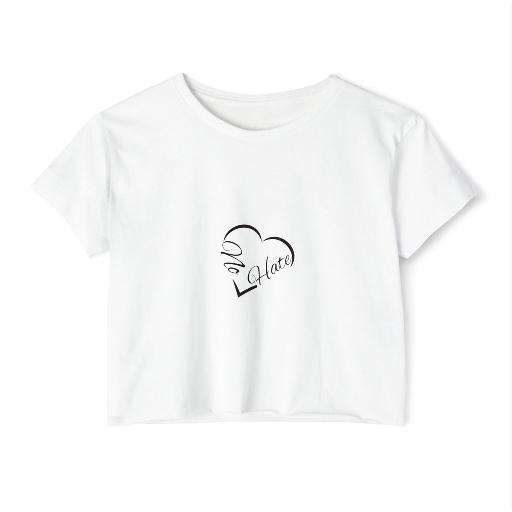 Women's 'No Hate' Heart Crop Top — Festival Graphic Tee