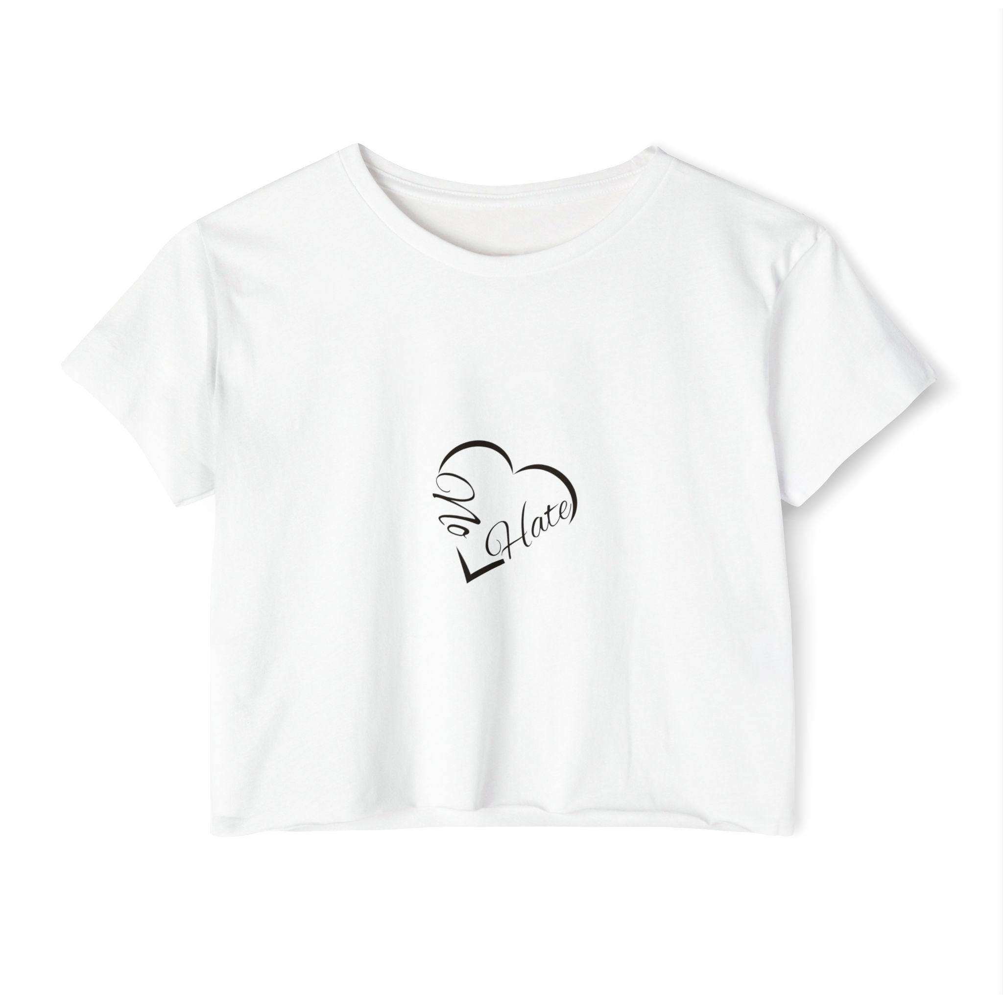 Women's 'No Hate' Heart Crop Top — Festival Graphic Tee