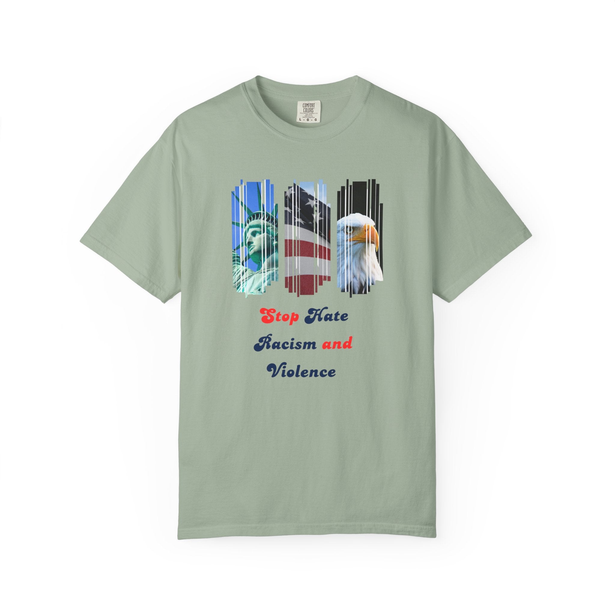 Patriotic 'Stop Hate Racism and Violence' T-Shirt