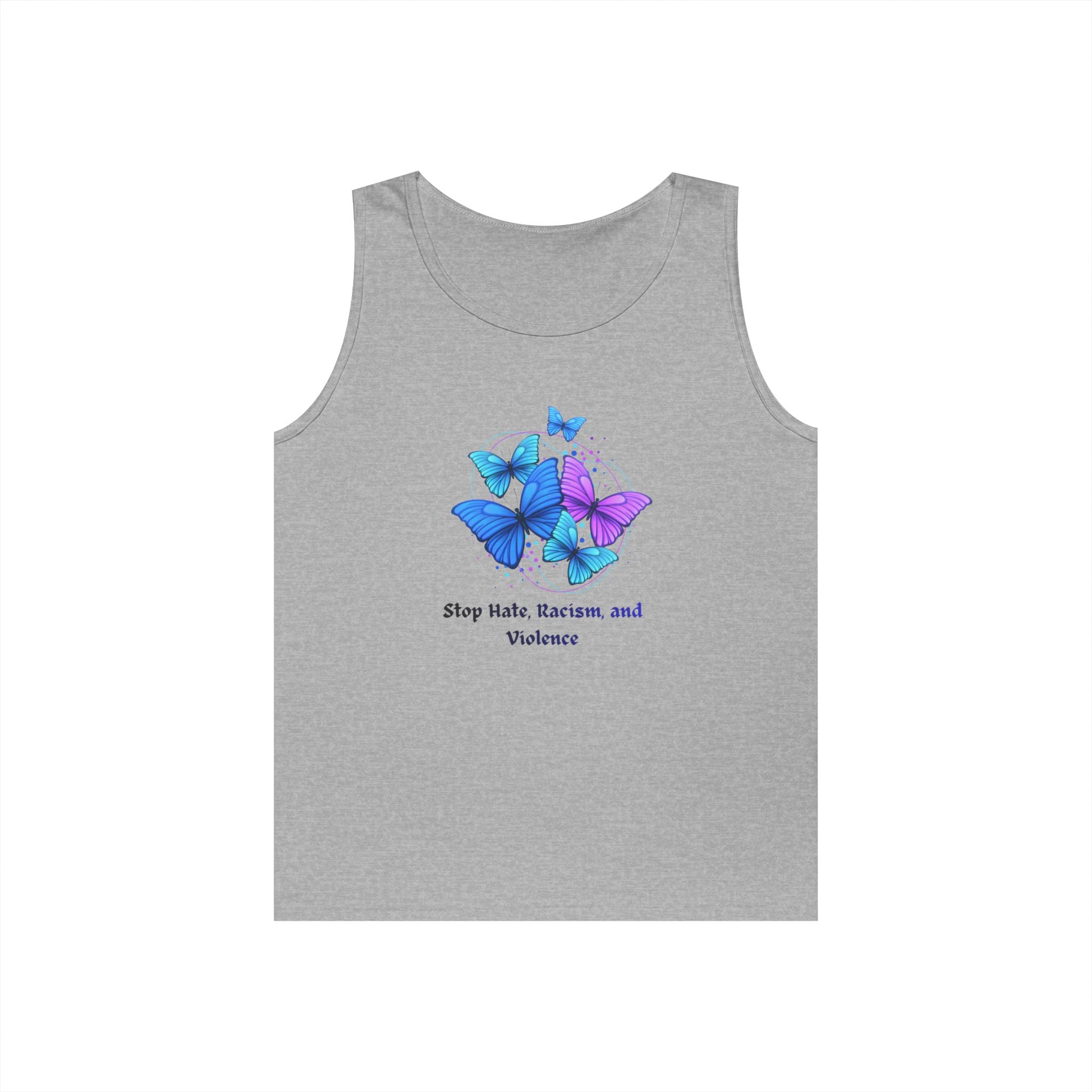 Butterfly Peace Tank Top — "Stop Hate, Racism, and Violence" Graphic Tank