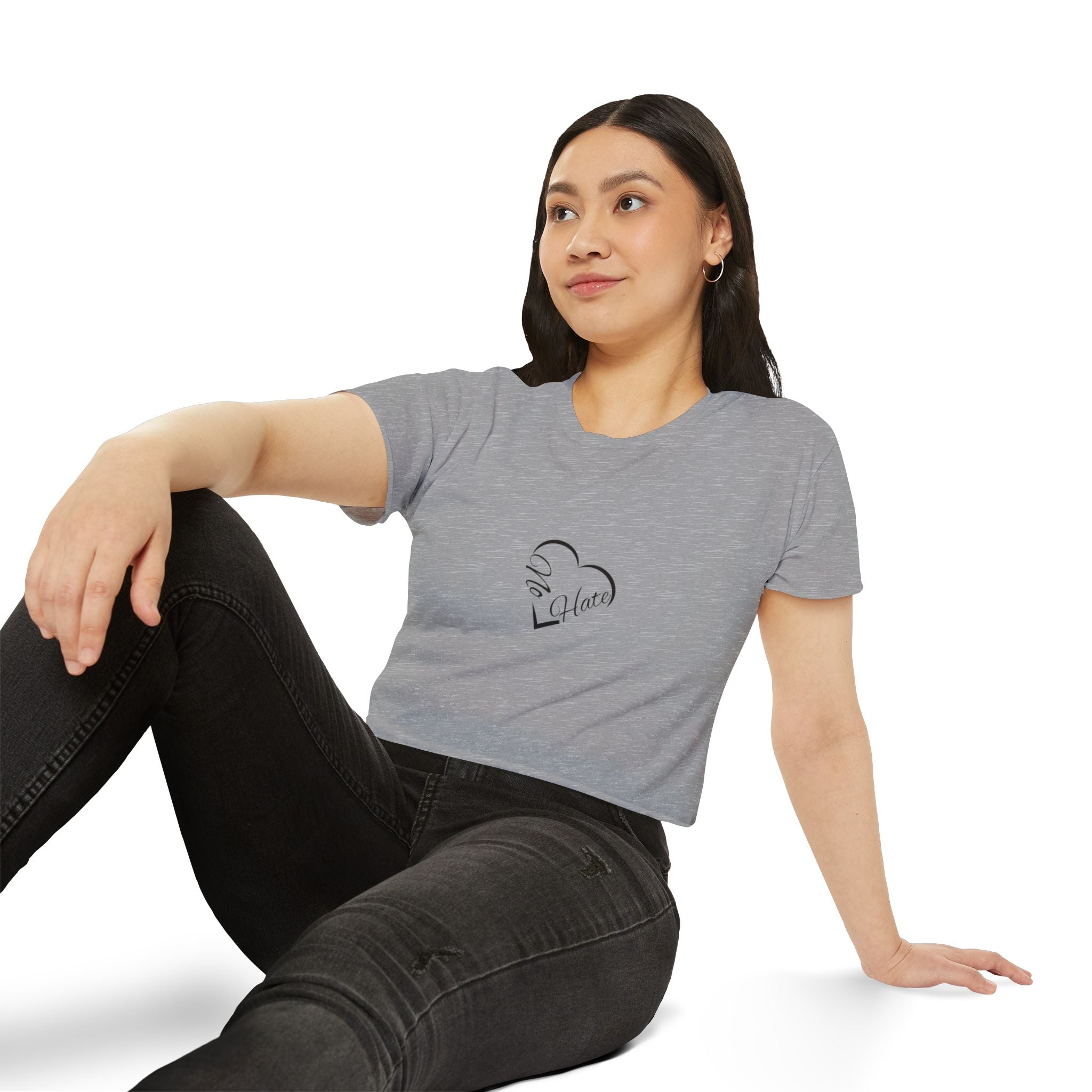 Women's 'No Hate' Heart Crop Top — Festival Graphic Tee