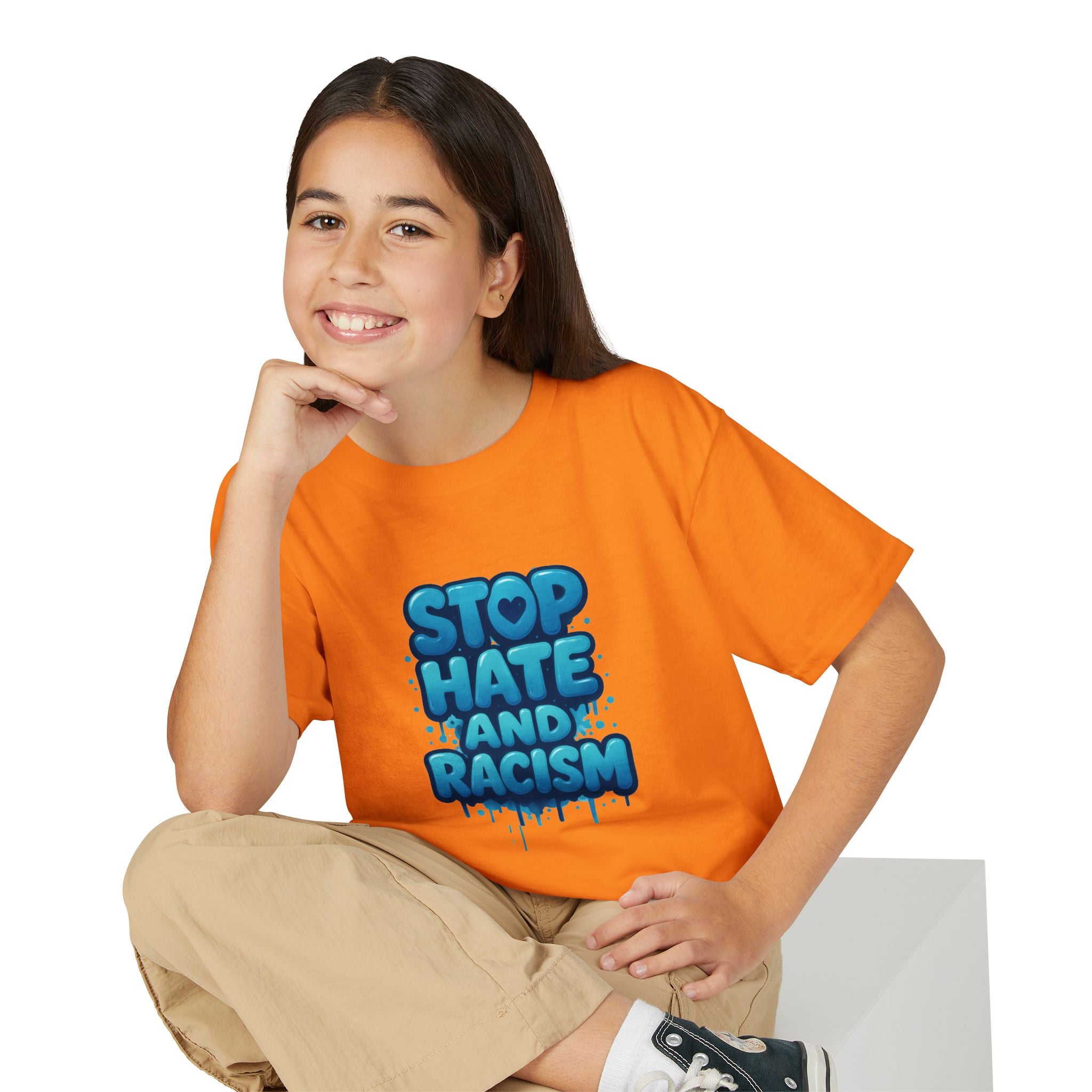 Stop Hate and Racism Youth T-Shirt — Anti-Racism Message Tee