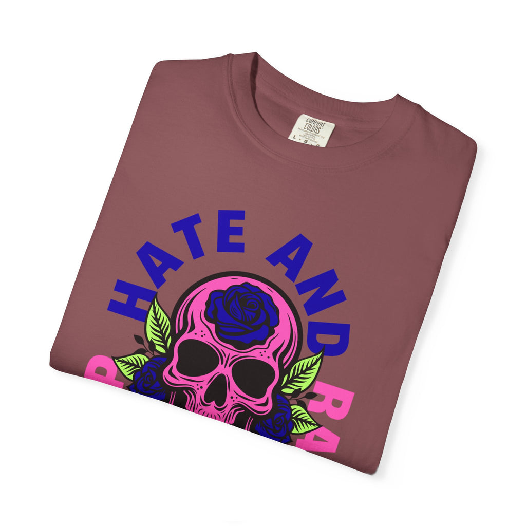 Stop Hate and Racism Skull T-Shirt — Anti-Racism Statement Tee