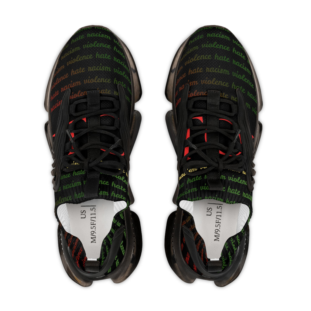 Men's Mesh Sneakers — Lightweight Breathable Athletic Shoes with Script Pattern
