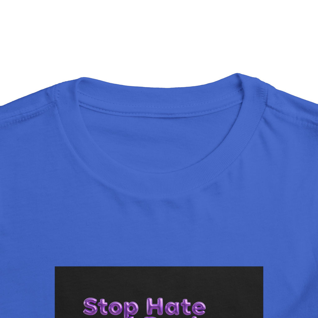 Stop Hate and Racism Toddler Tee — Purple Butterfly Anti-Racism Shirt