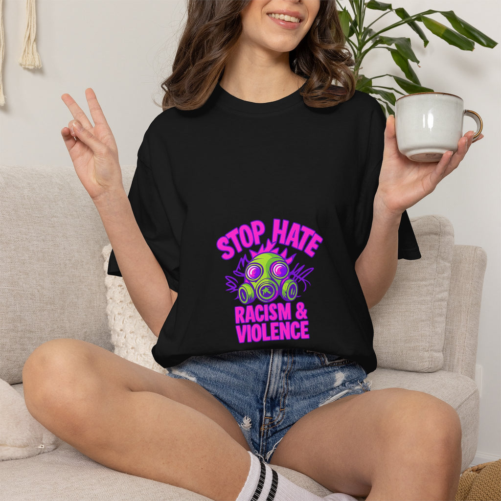 Stop Hate Racing & Violence T-Shirt — Anti-Hate Graphic Tee