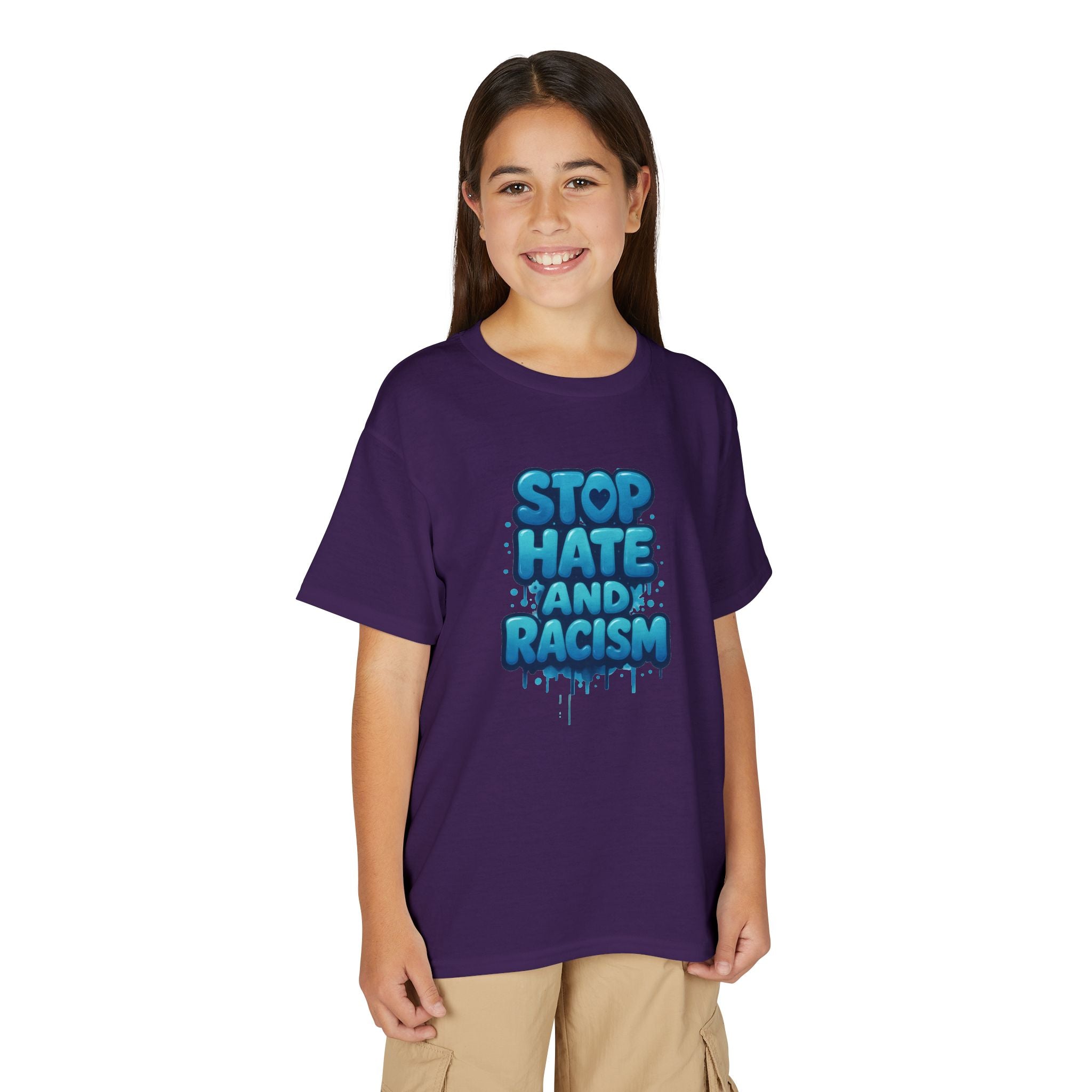 Stop Hate and Racism Youth T-Shirt — Anti-Racism Message Tee