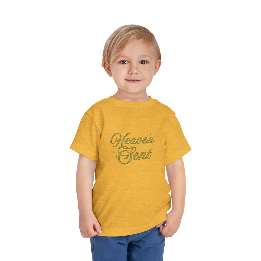 Heaven Sent Toddler Tee — Gold Script Baby Shirt