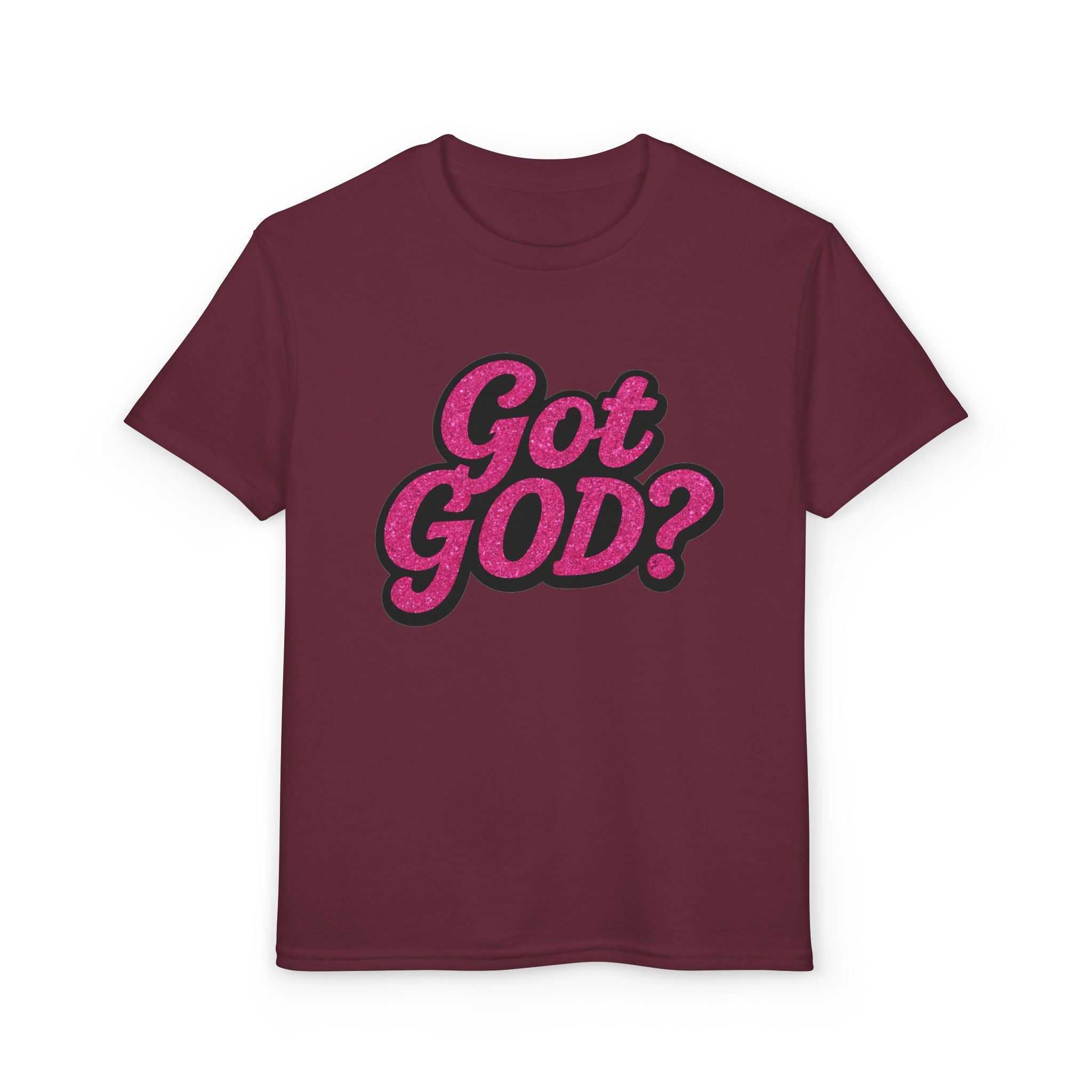 Youth T-Shirt — "Got GOD?" Pink Retro Faith Graphic