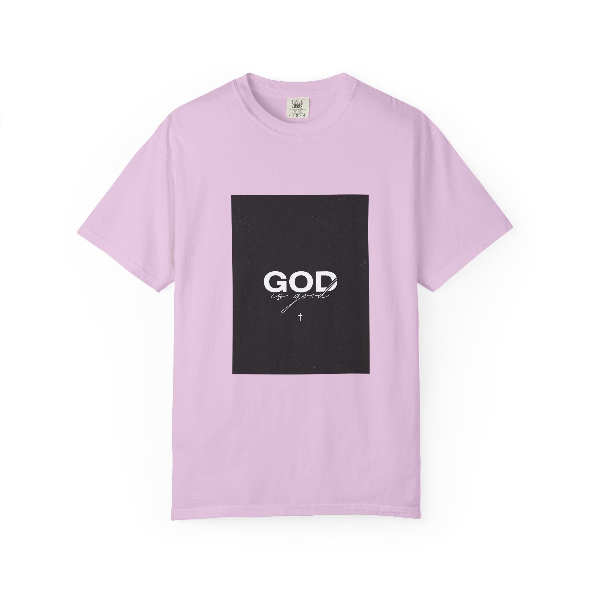God Typography T-Shirt — Minimal Black Square Graphic Tee