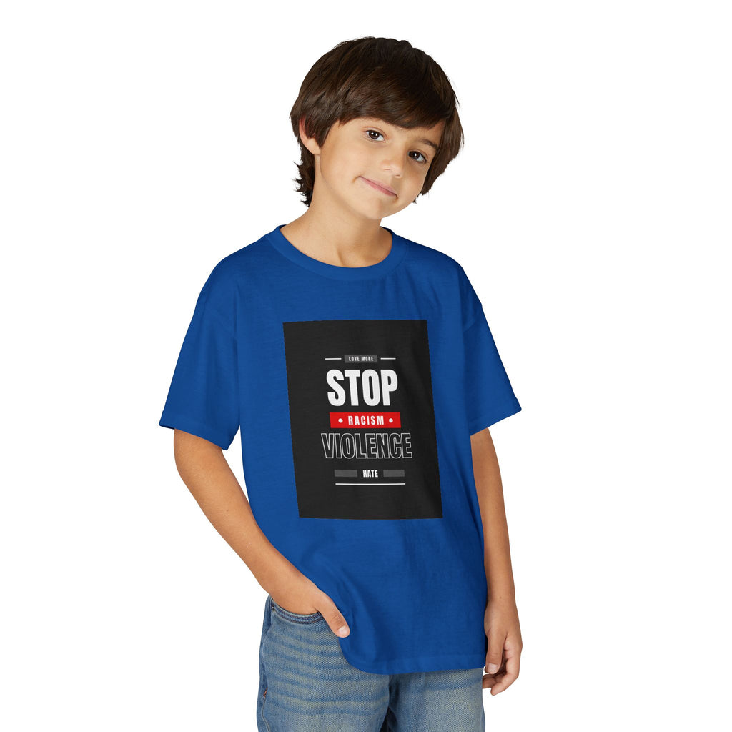 Youth T-Shirt — "Stop Racism Stop Violence" Graphic Tee