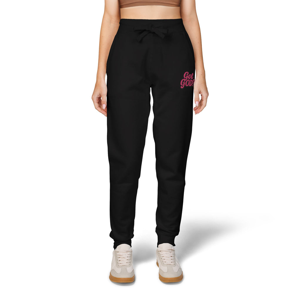 Embroidered 'Get Yours' Fleece Sweatpants — Cozy White Joggers